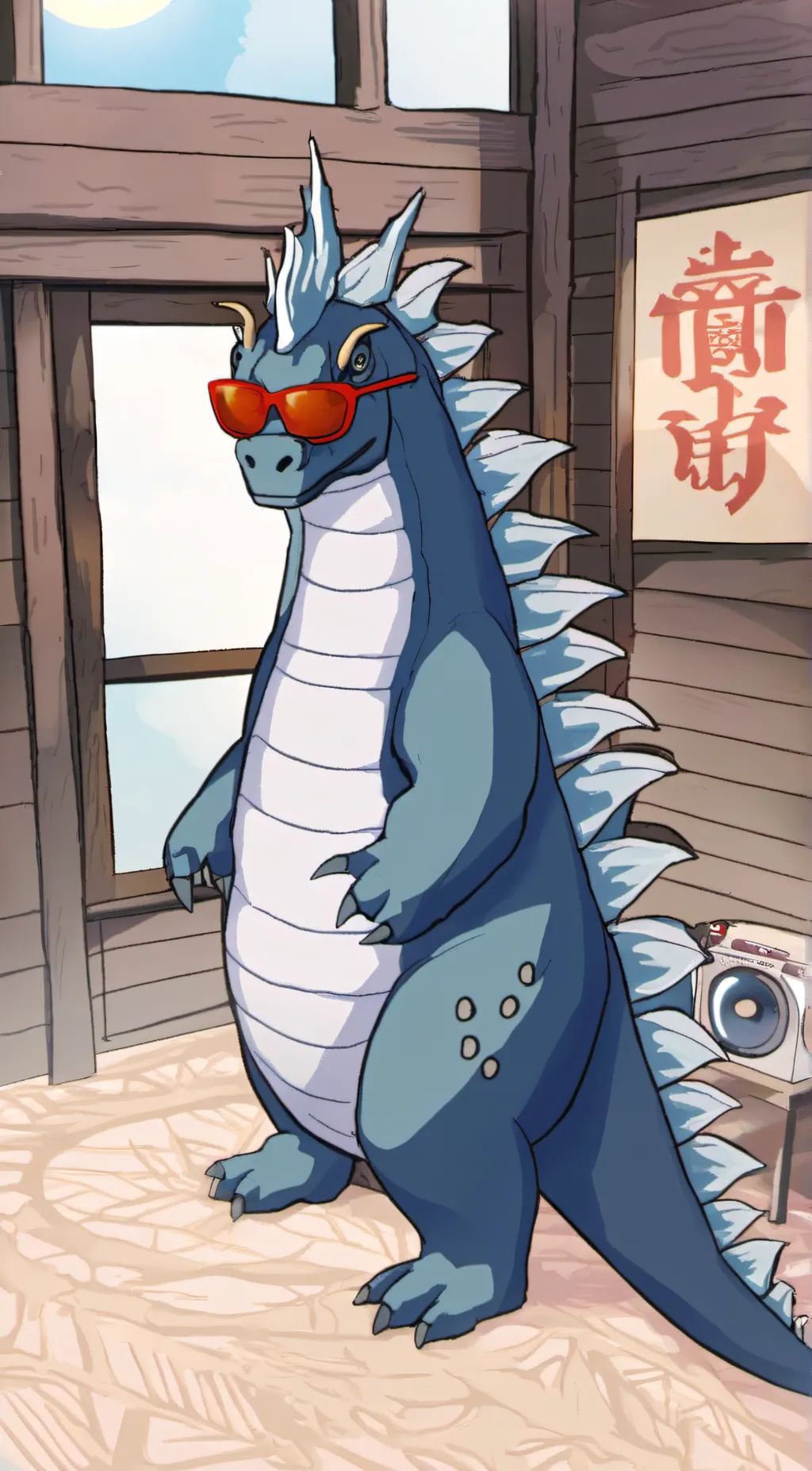 ai character: godzilla jr 2 background