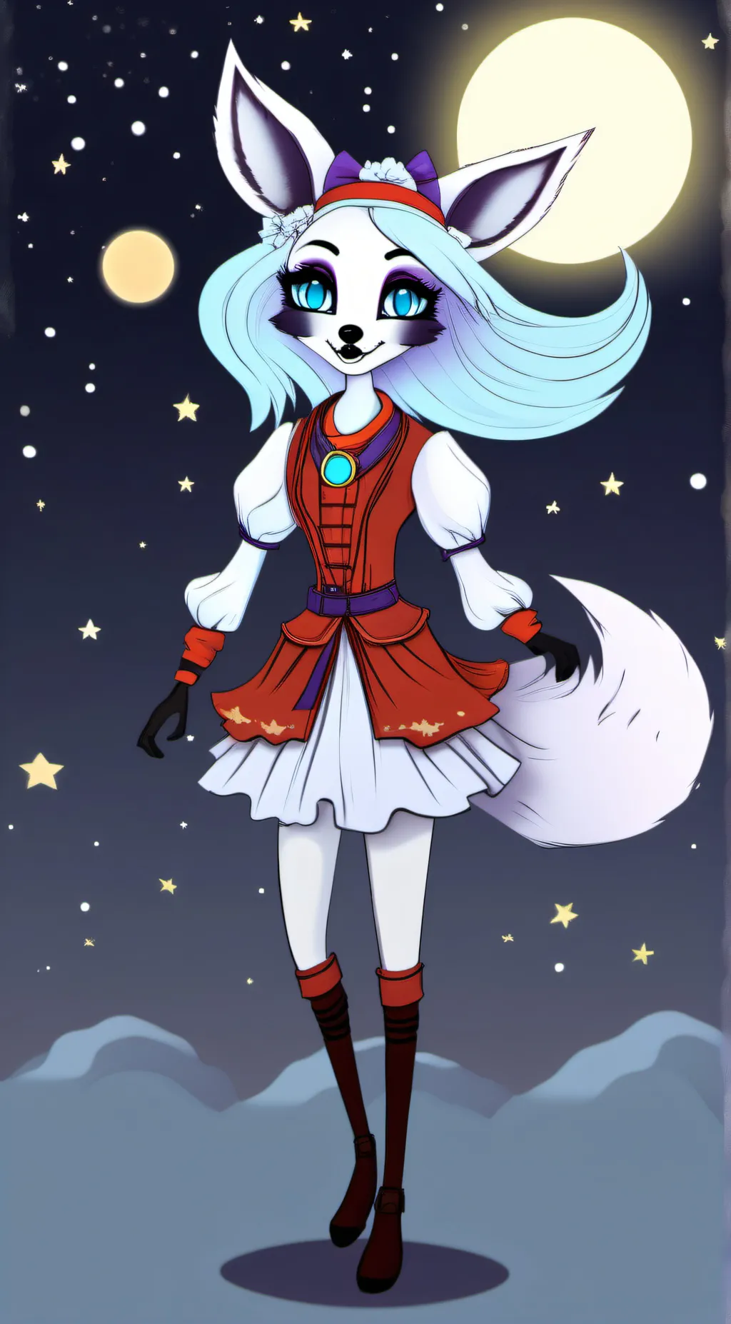 ai character: Luna moon background
