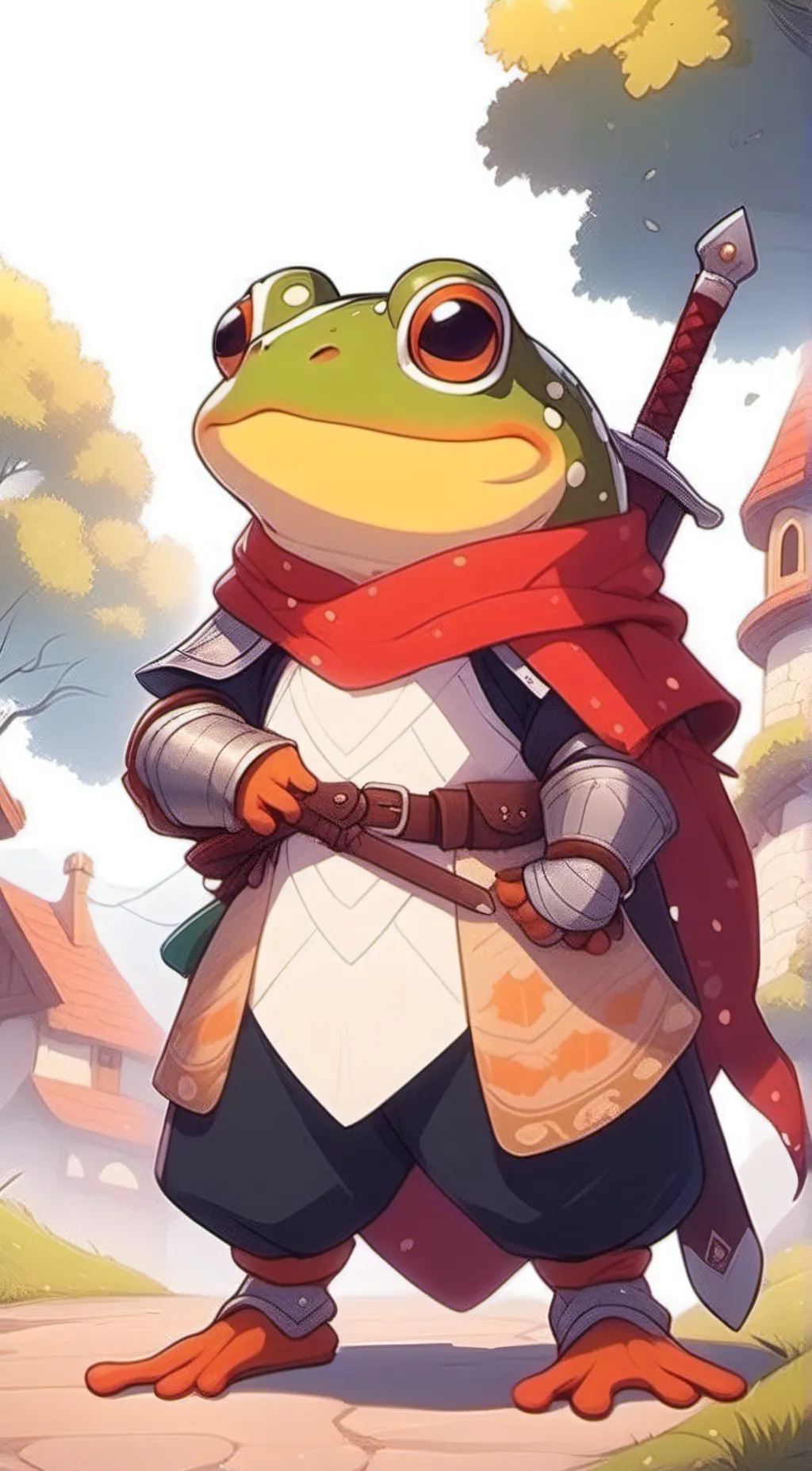 ai character: Frog Warrior! background