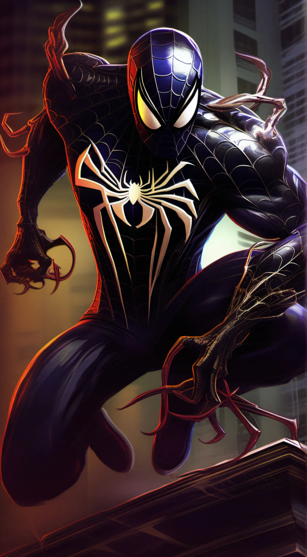 ai character: Symbiote spiderman background