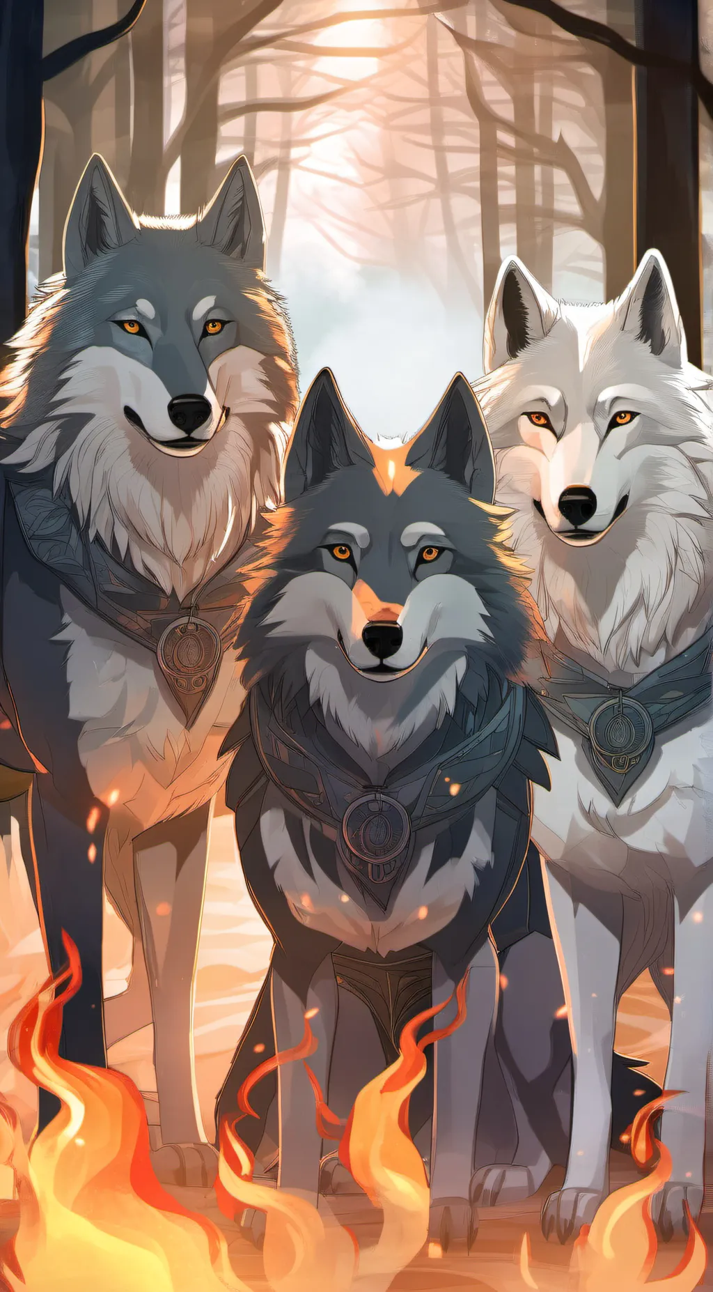 ai character: The three wolves background