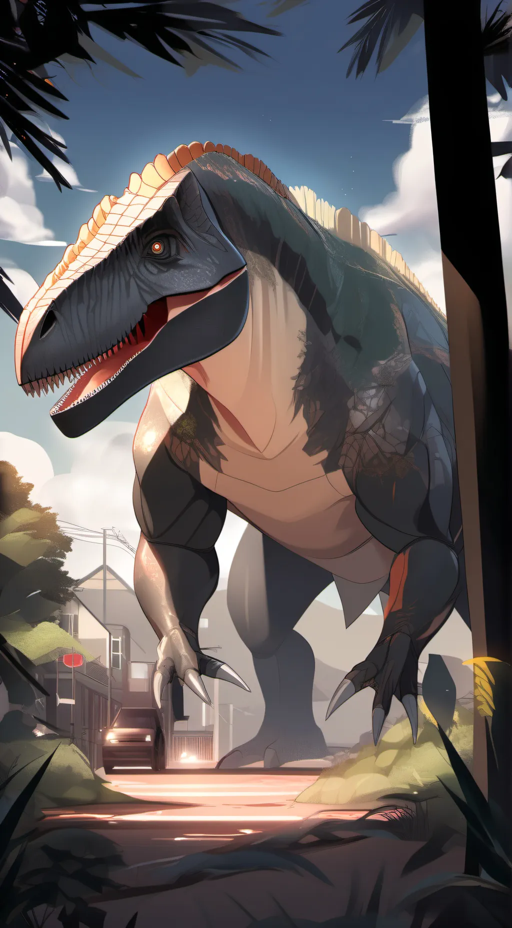 ai character: ark Giganotosaurus background