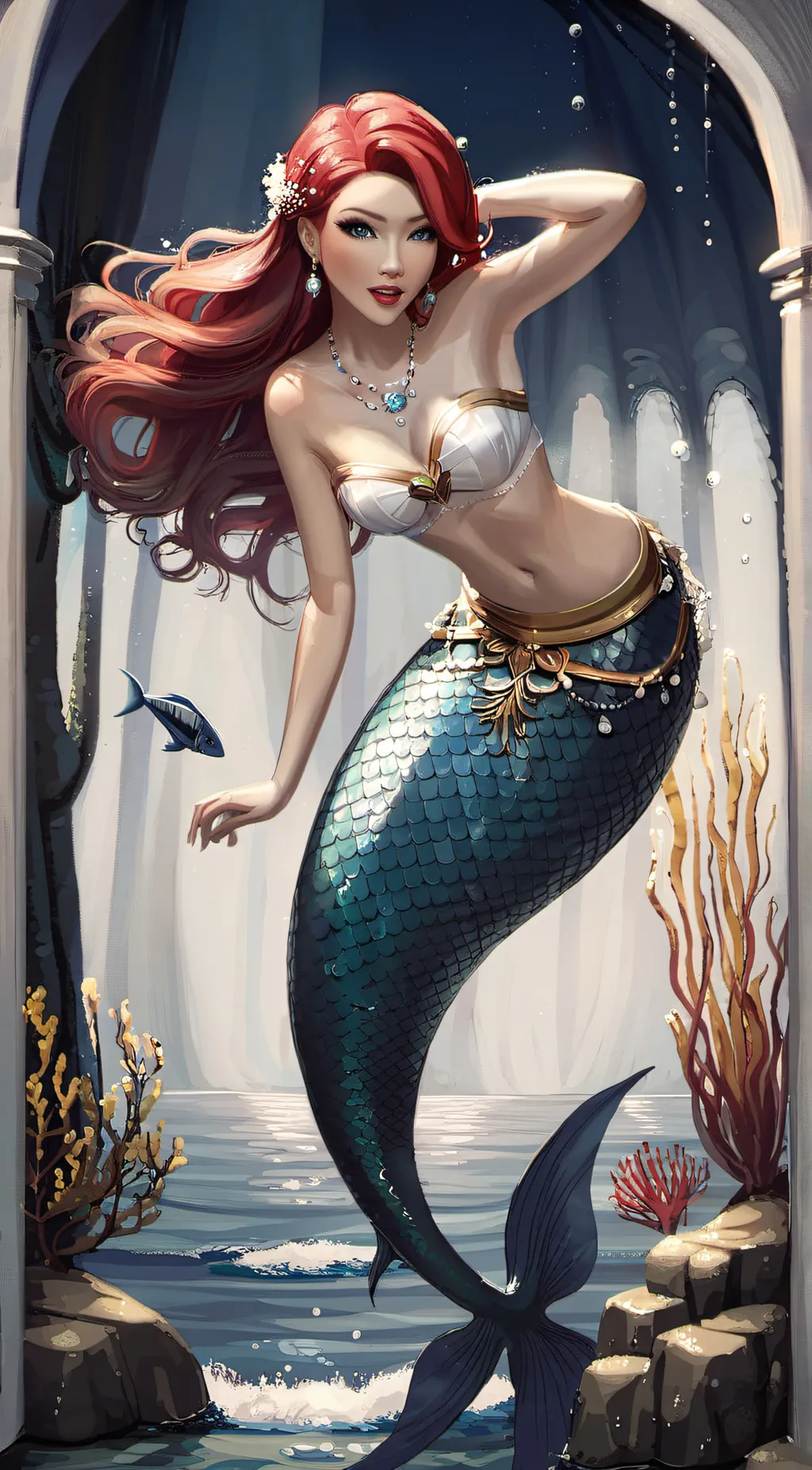 ai character: Seraphina Mermaid background