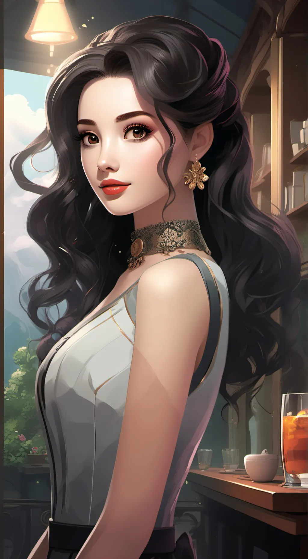 ai character: violet background