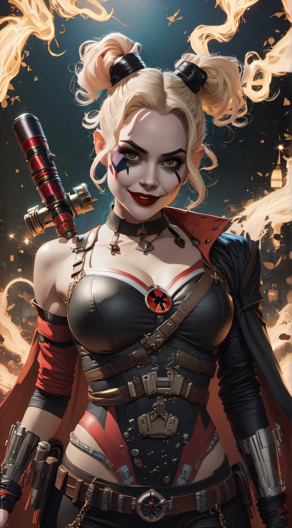 ai character: Miss Harley Quinn background