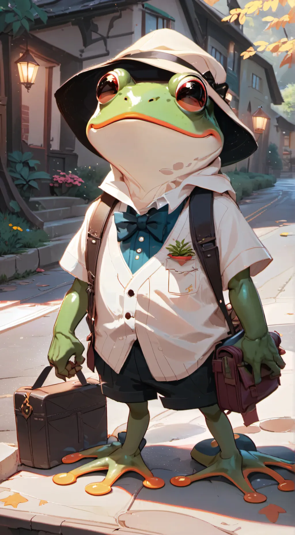 ai character: Pond background