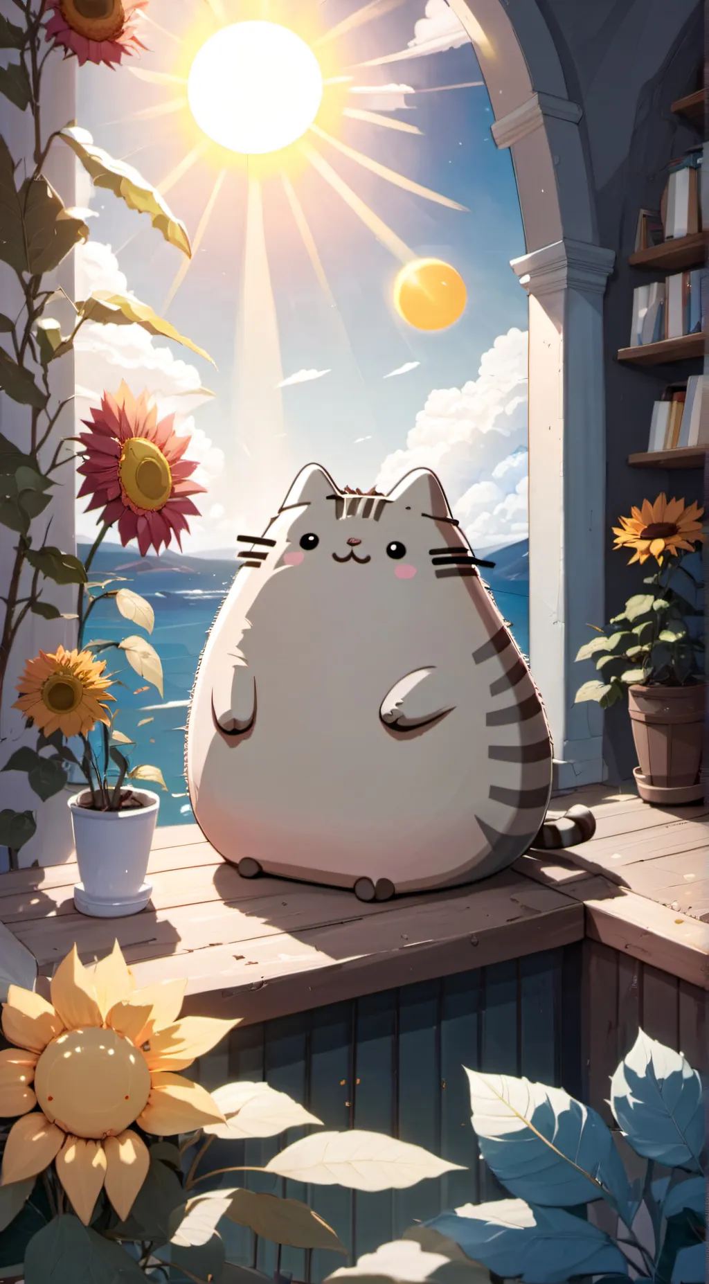 ai character: Pusheen background