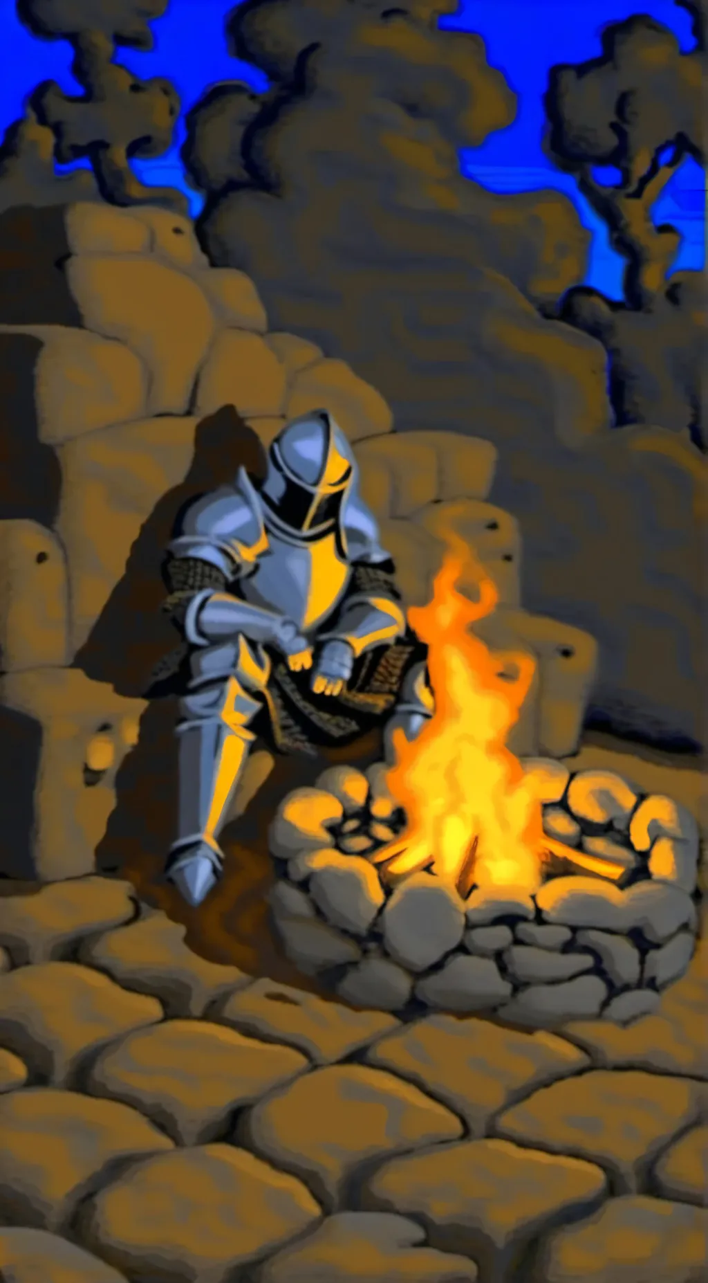 ai character: Rest Here background