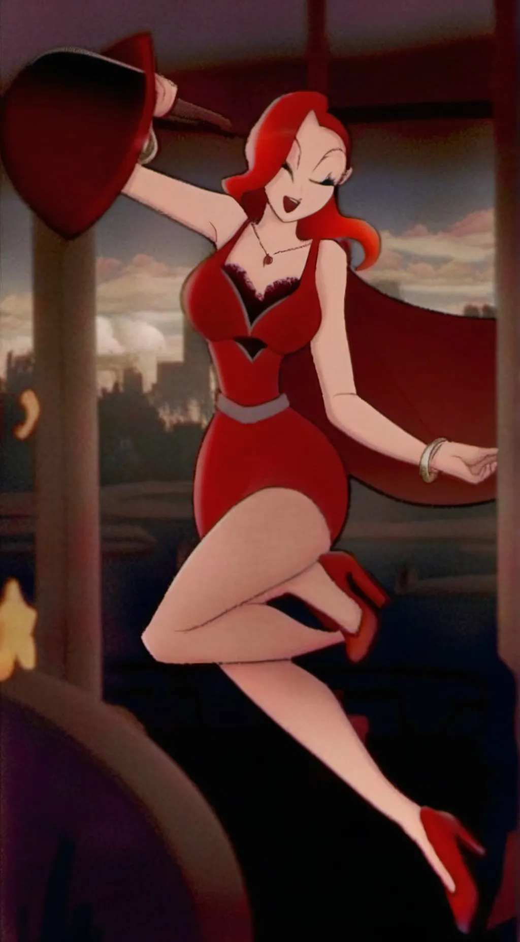 ai character: Jessica Rabbit background