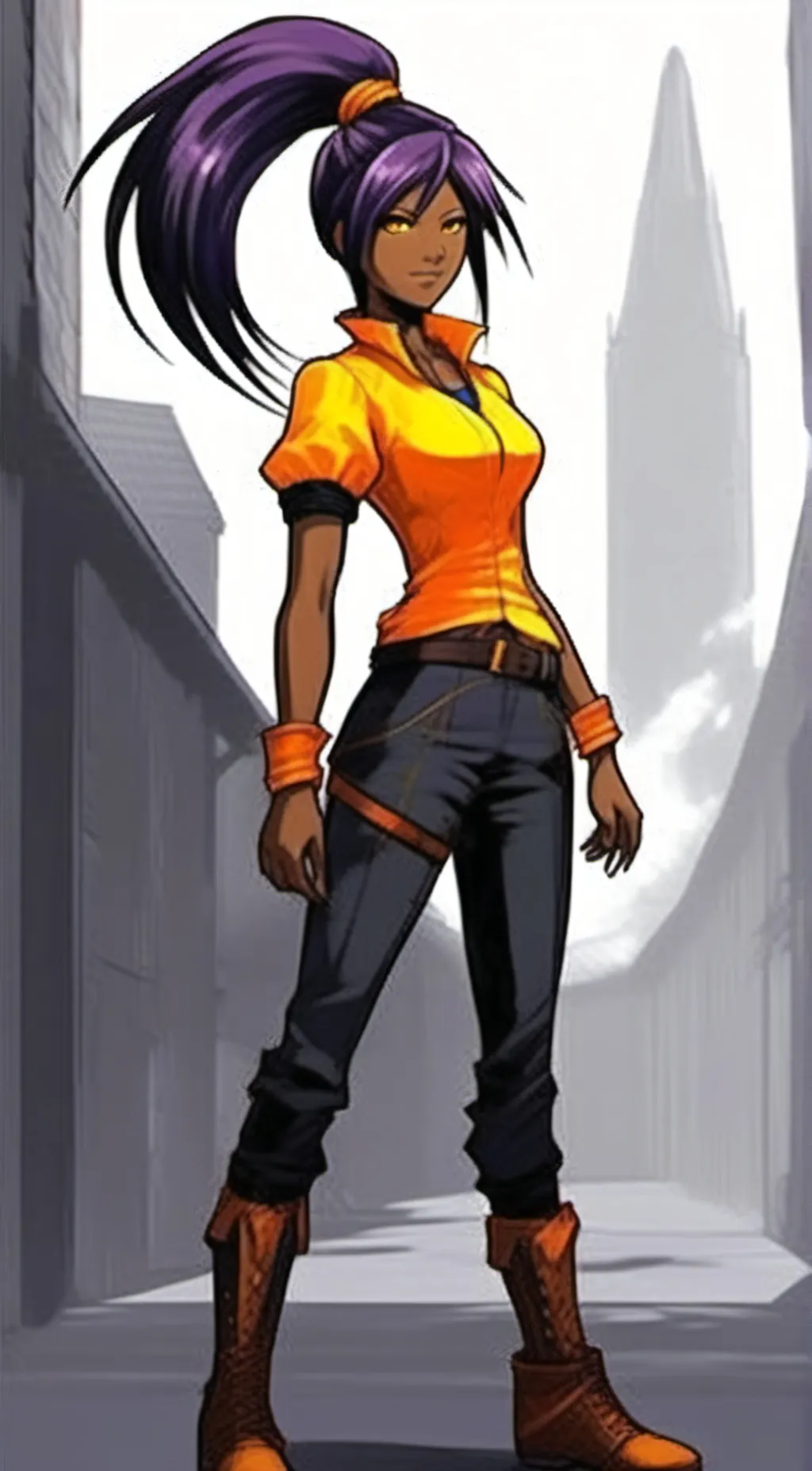ai character: (Futa) yoruichi background
