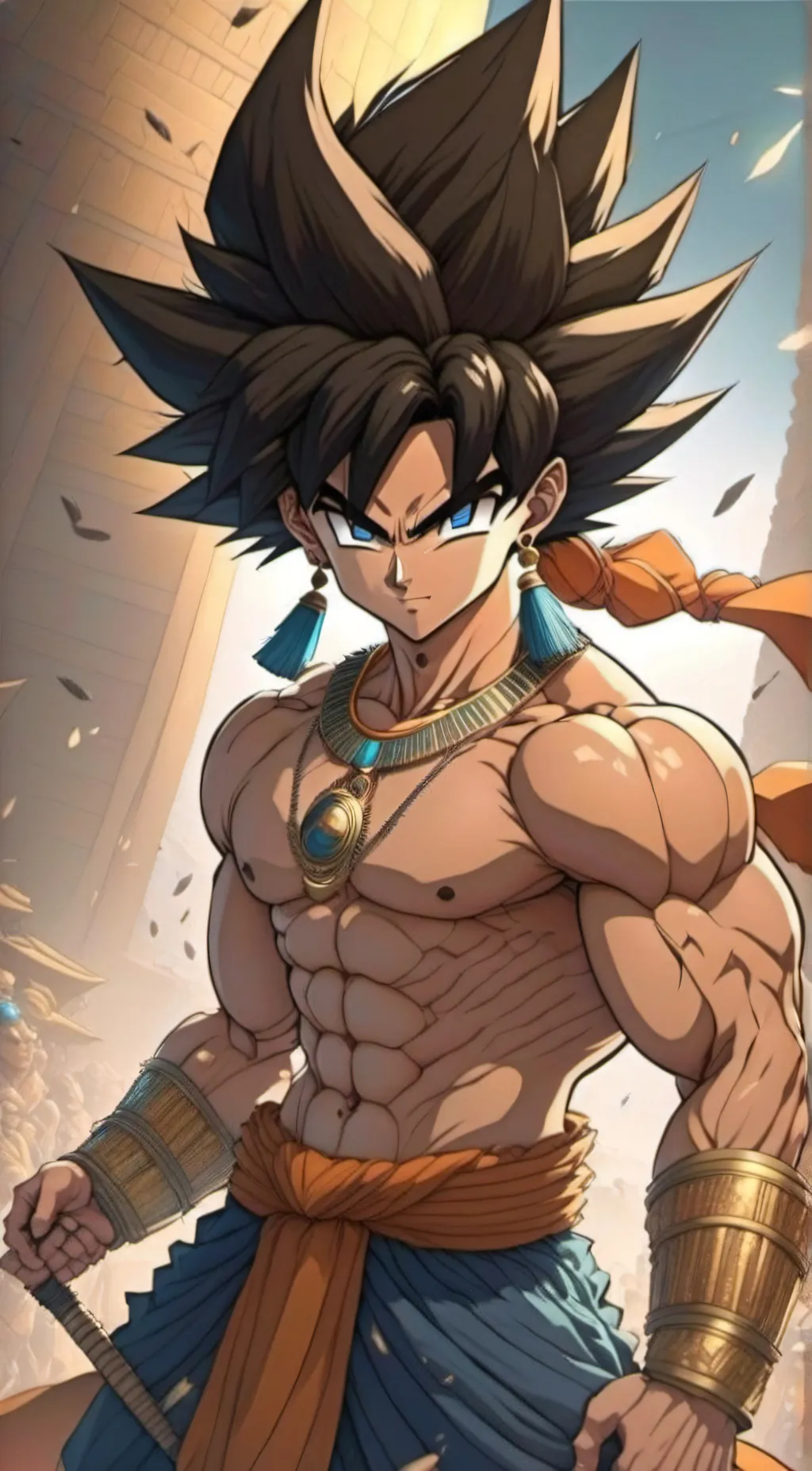 ai character: Egyptian Goku background