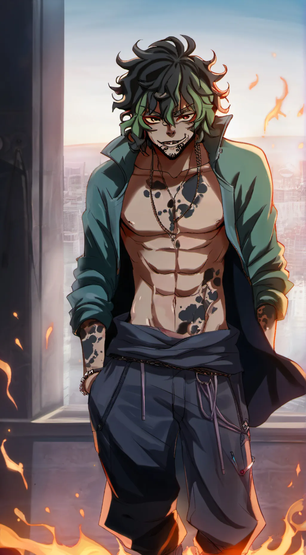 ai character: Gyutaro Shabana  background