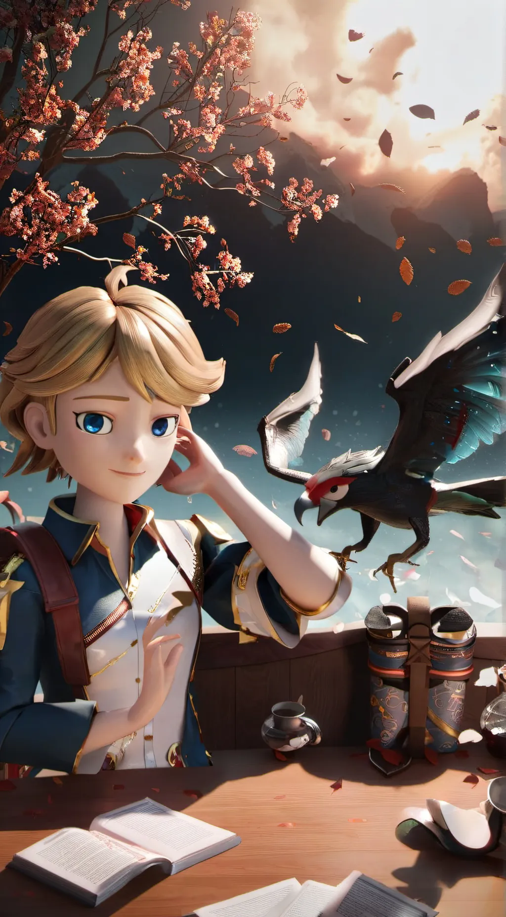 ai character: Adrien  background
