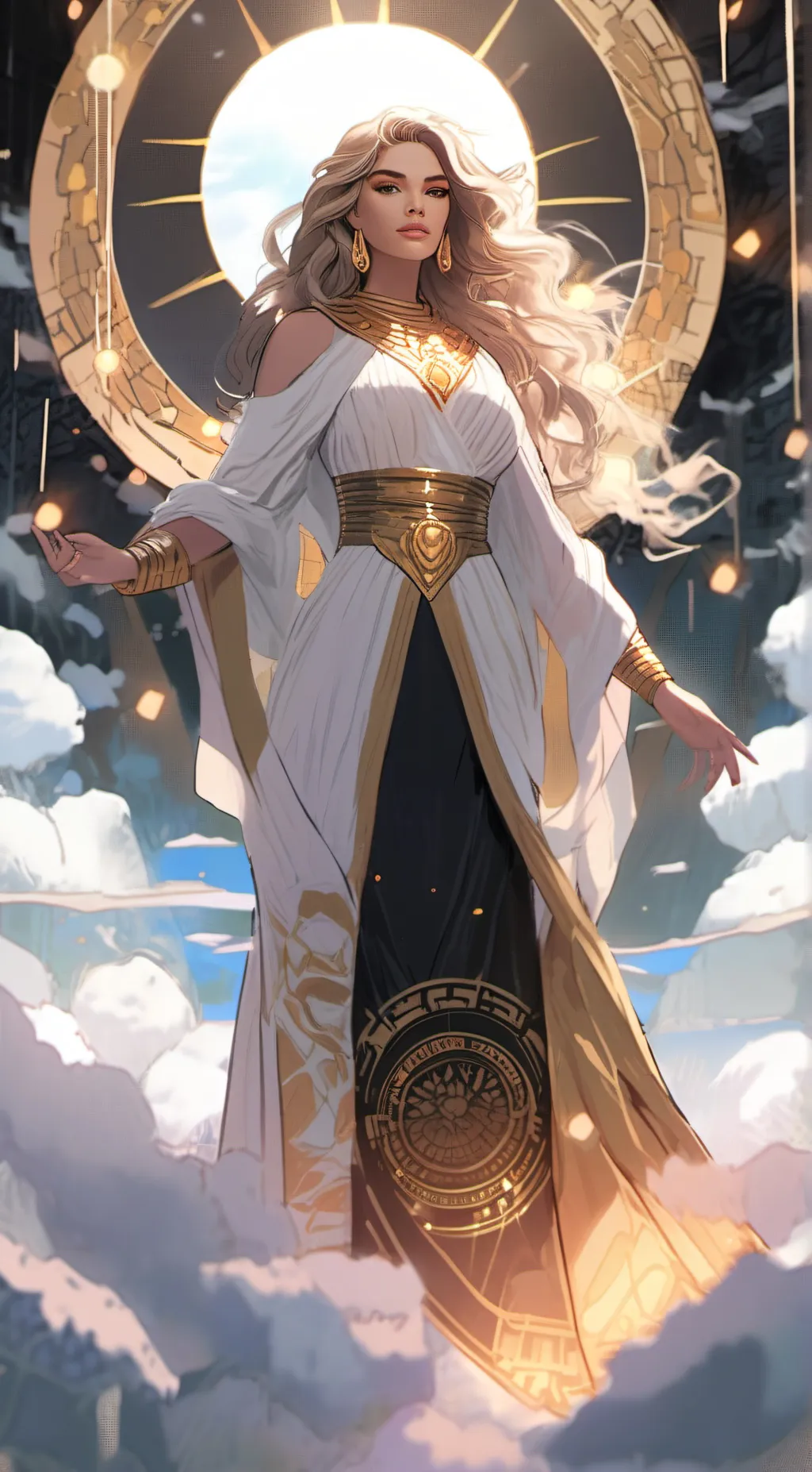 ai character: goddess  background