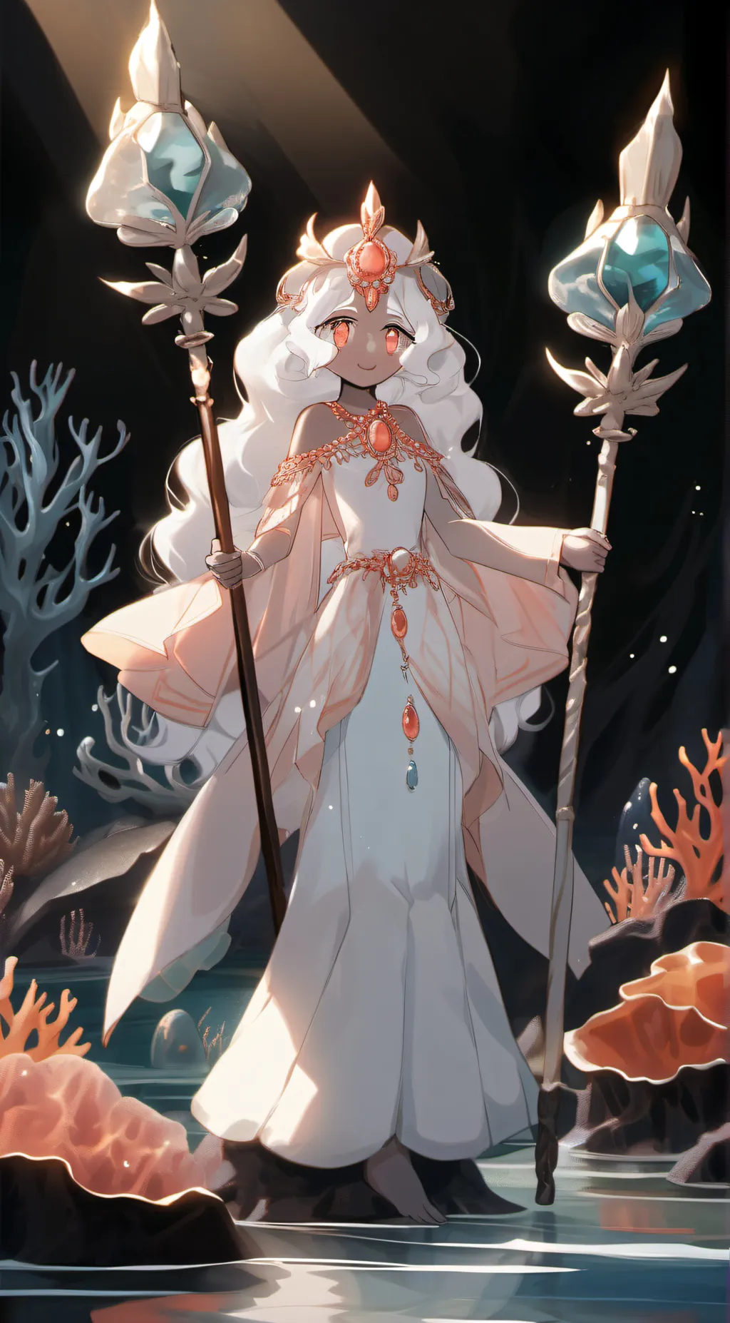 ai character: White pearl cookie background