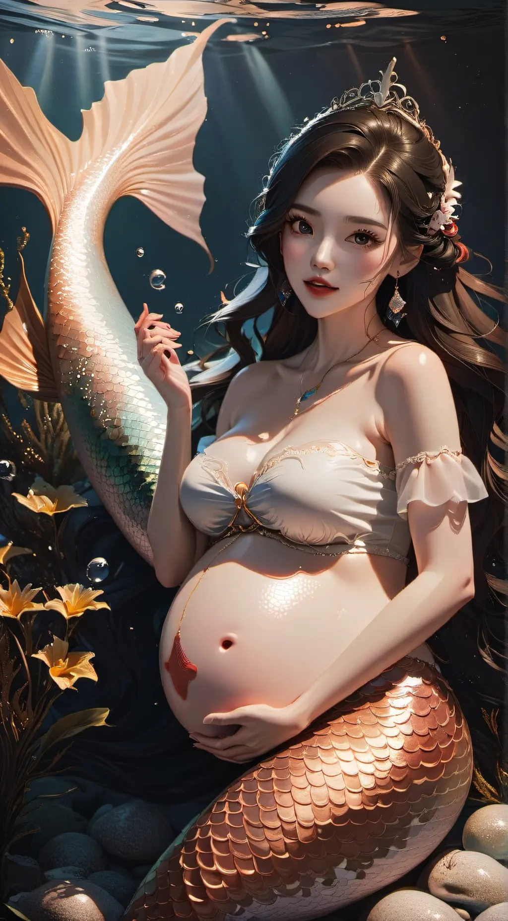 ai character: Coral background