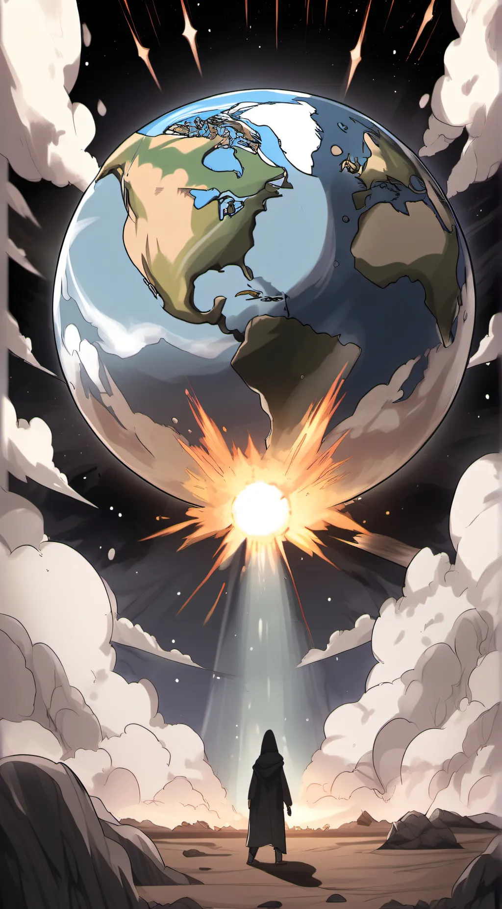 ai character: Earth outro meme background