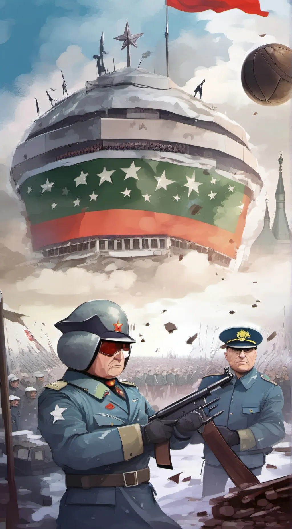 ai character: USSR Soider  background