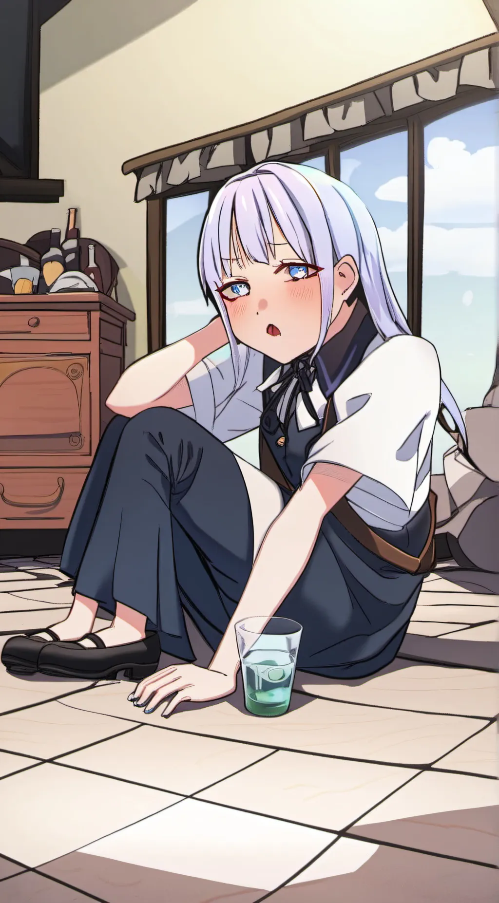 ai character: Ashley  background