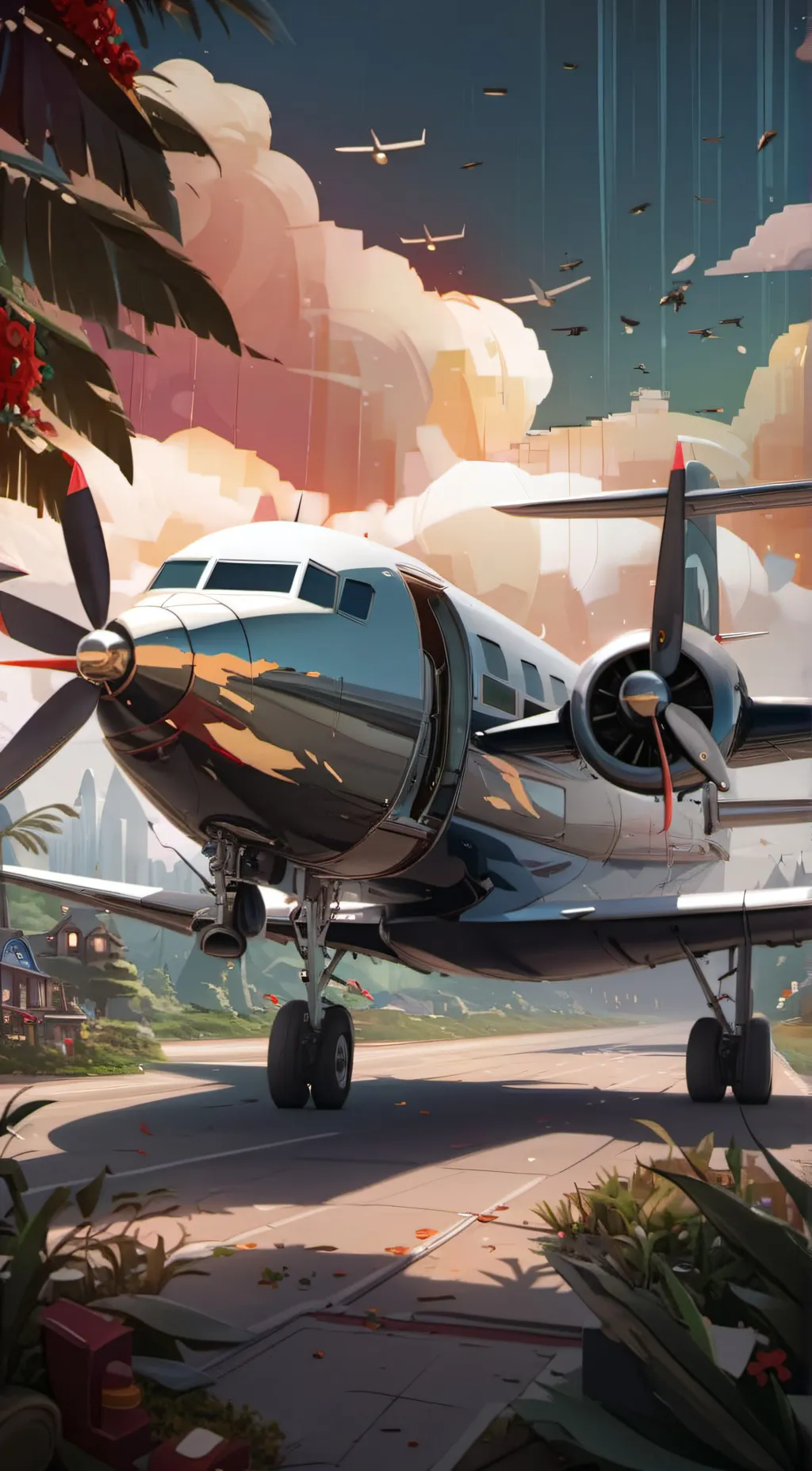 ai character: Plane background