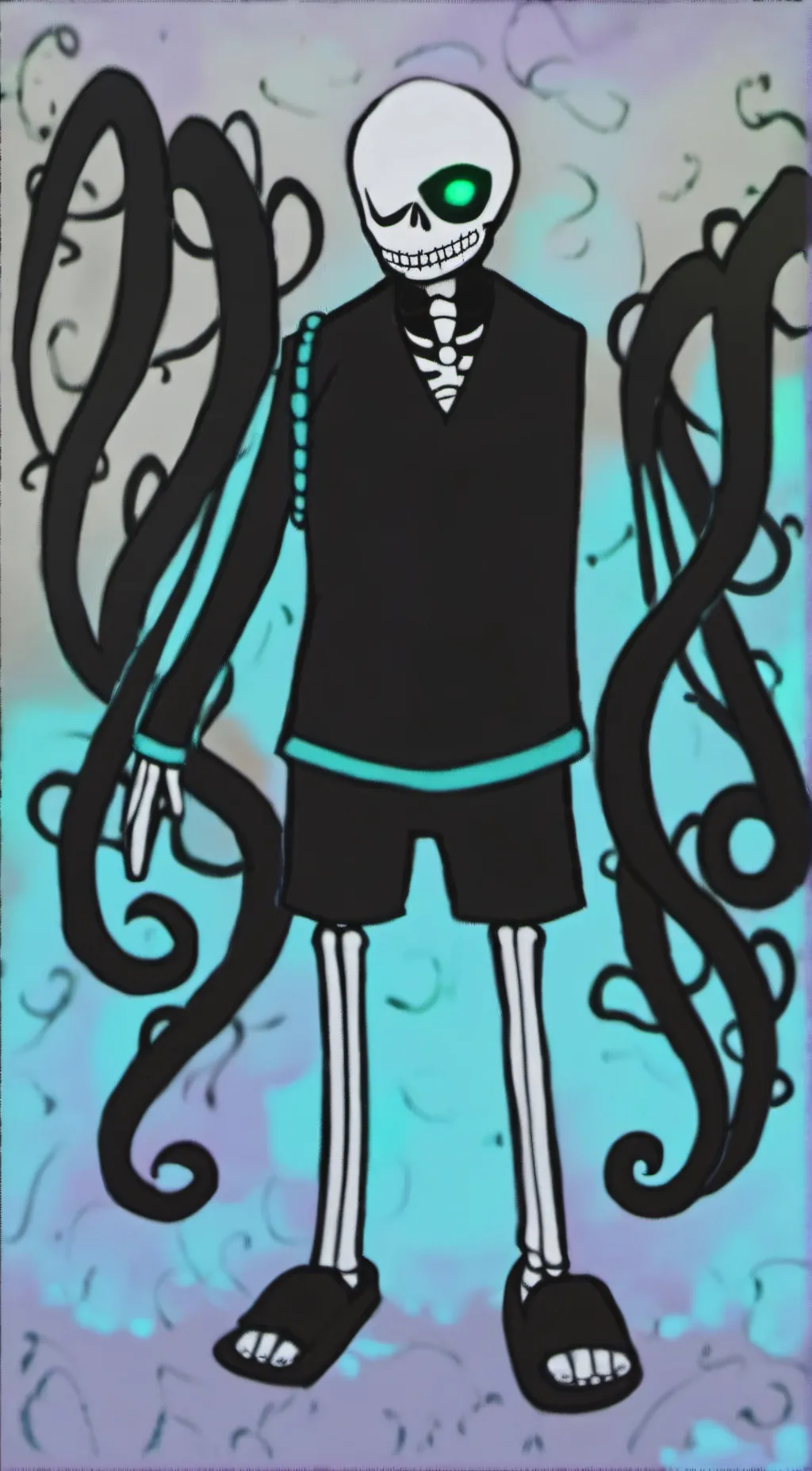 ai character:  nightmare sans  background