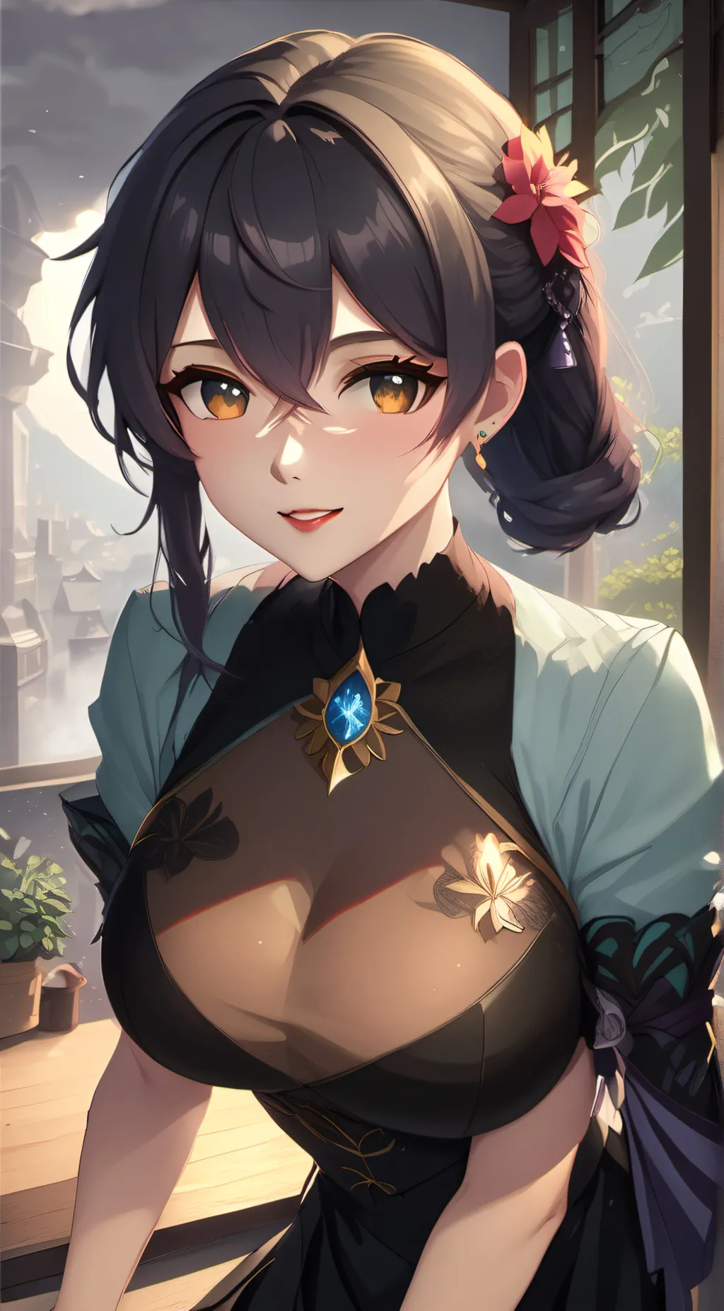 ai character: sexy girl background