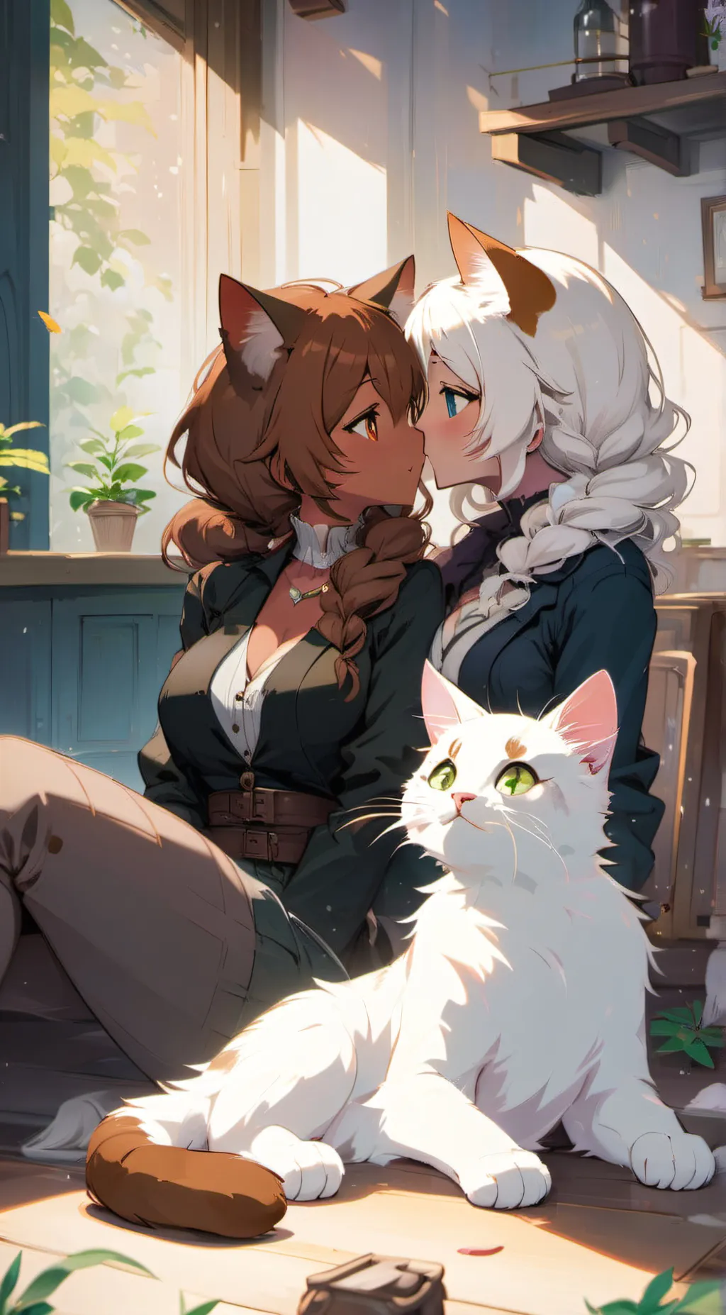 ai character: Choco&hellokitty background