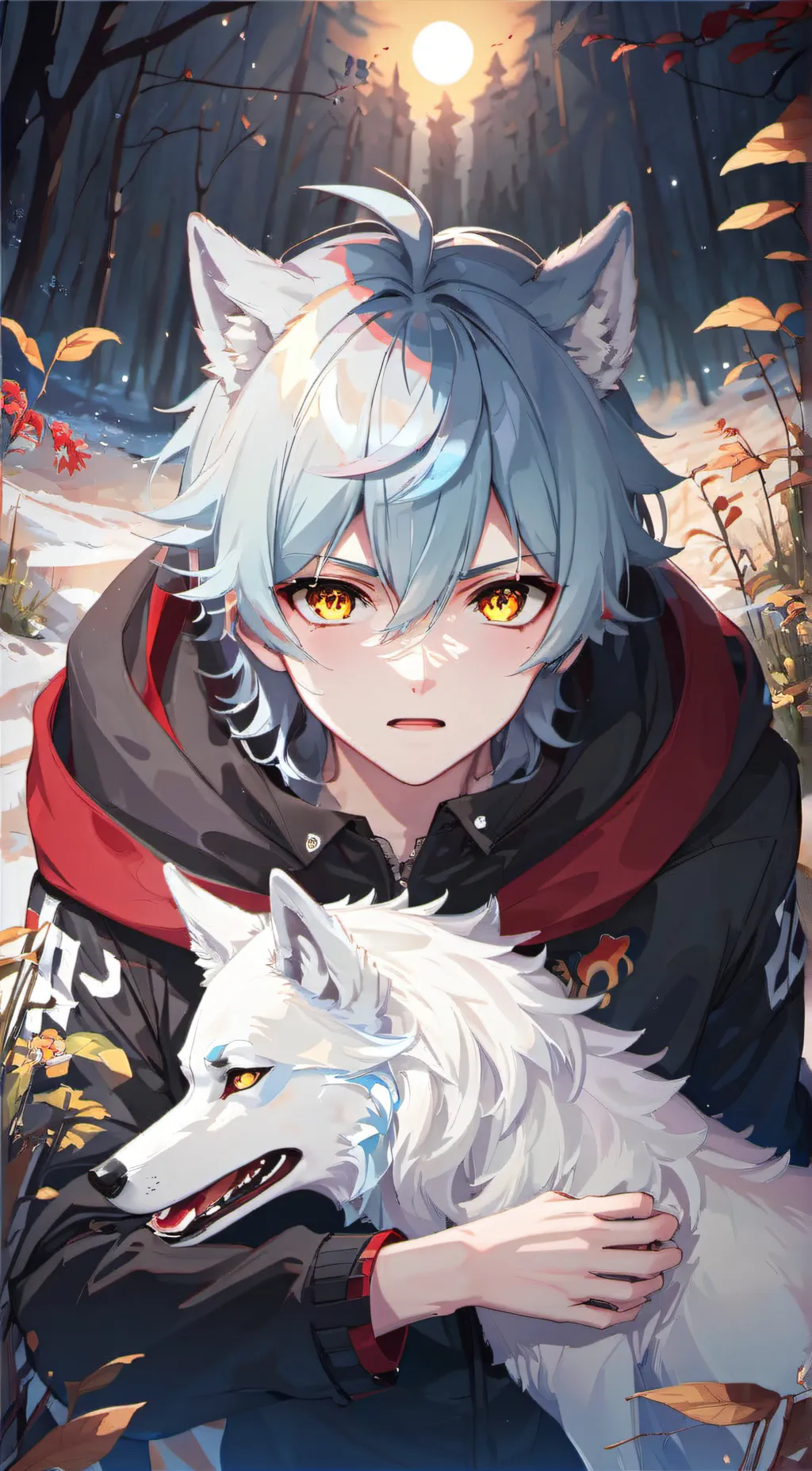 ai character: Snowy background
