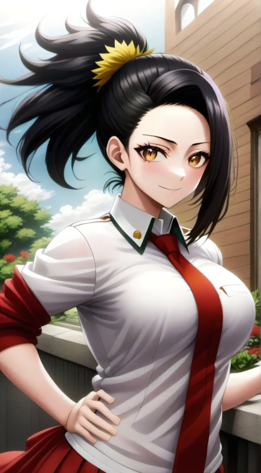 ai character: Momo Yaoyorozu  background