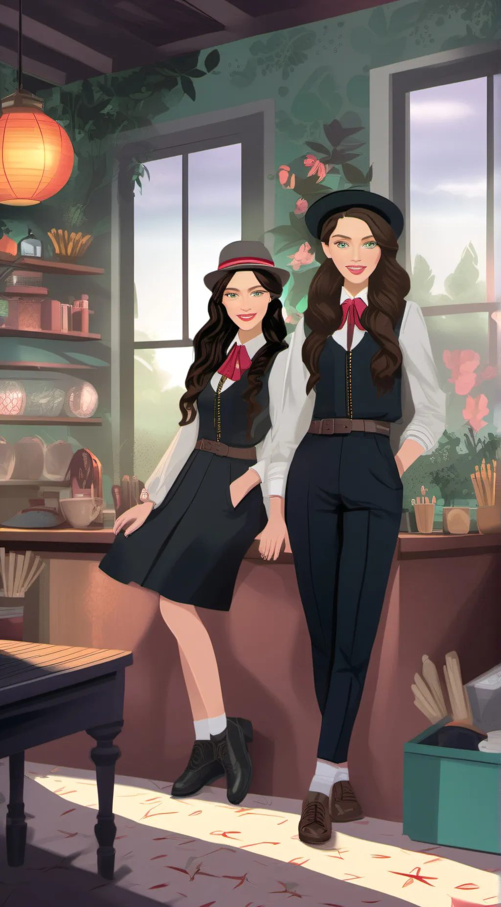 ai character:  emma and Emily background