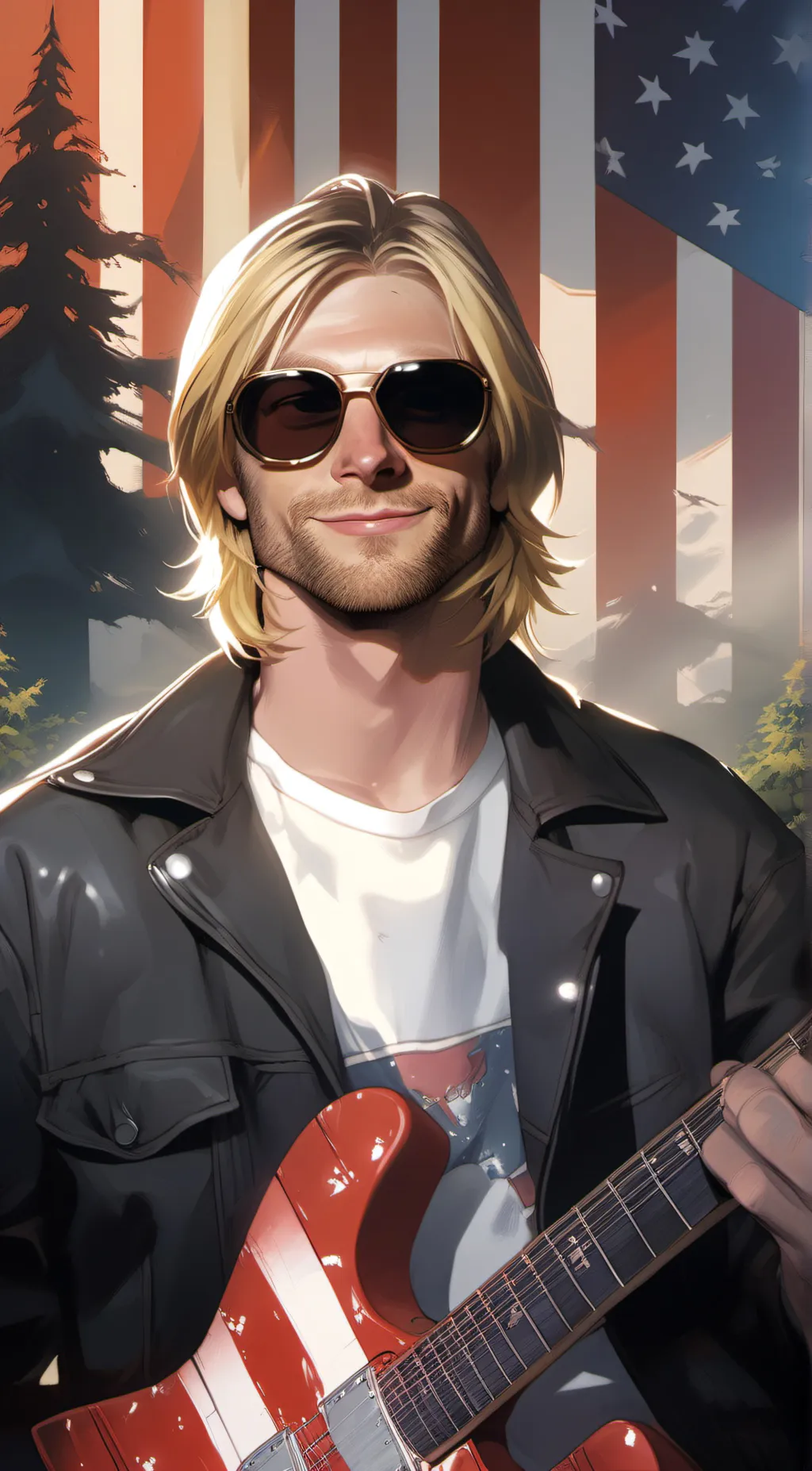 ai character: Kurt Cobain background