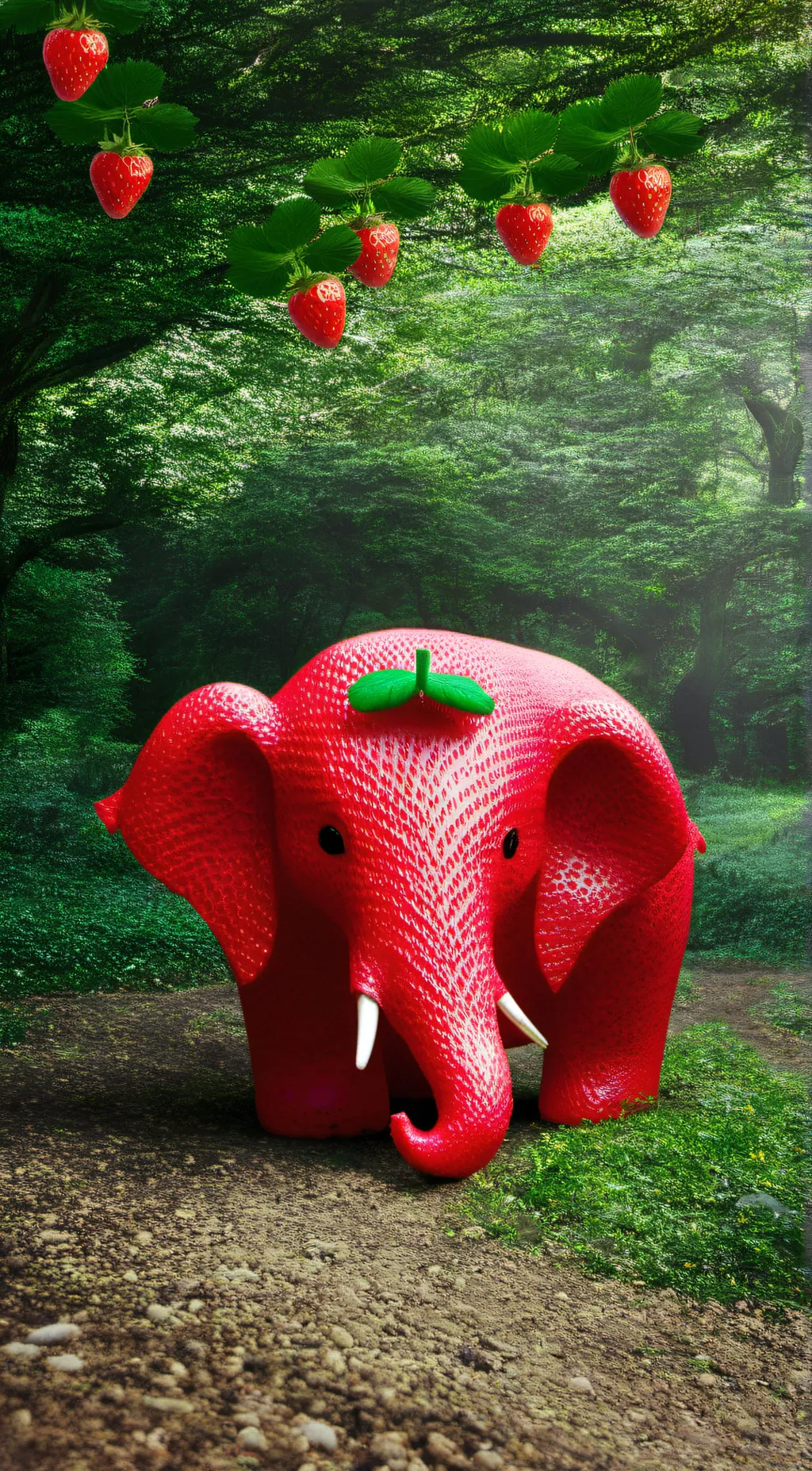 ai character: straw elephant background