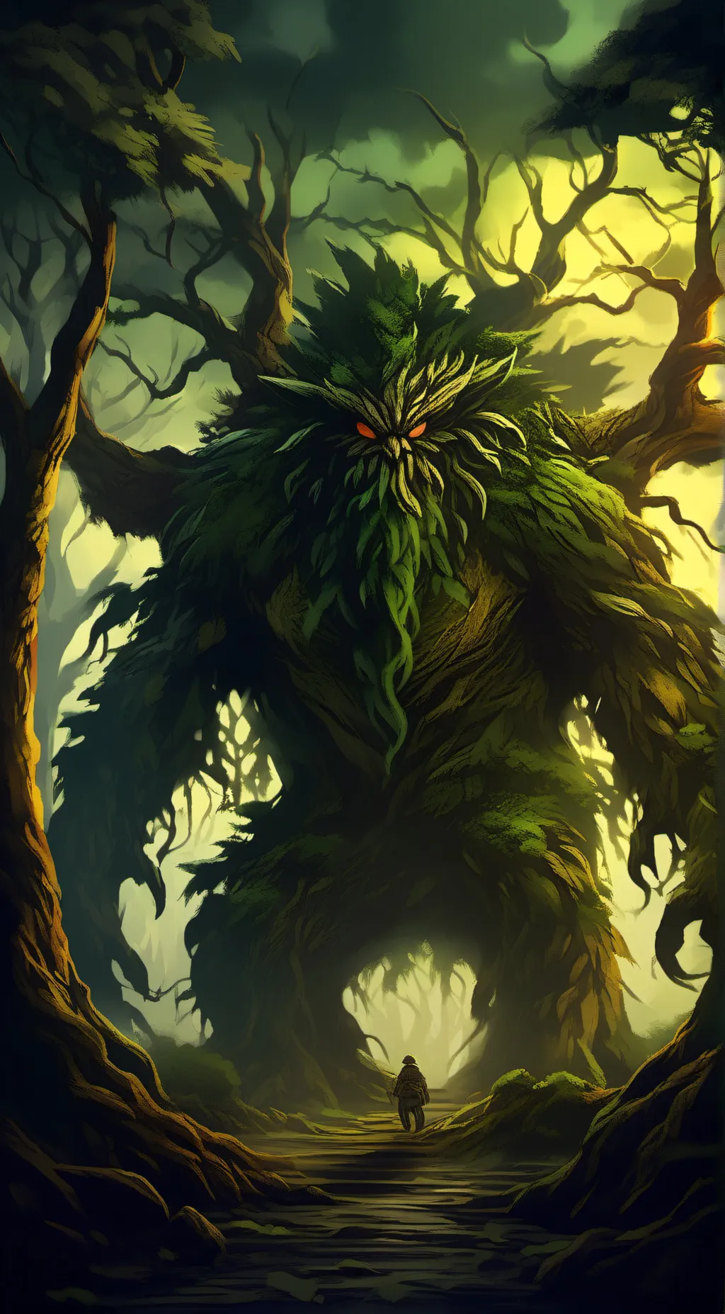 ai character: tree protector background