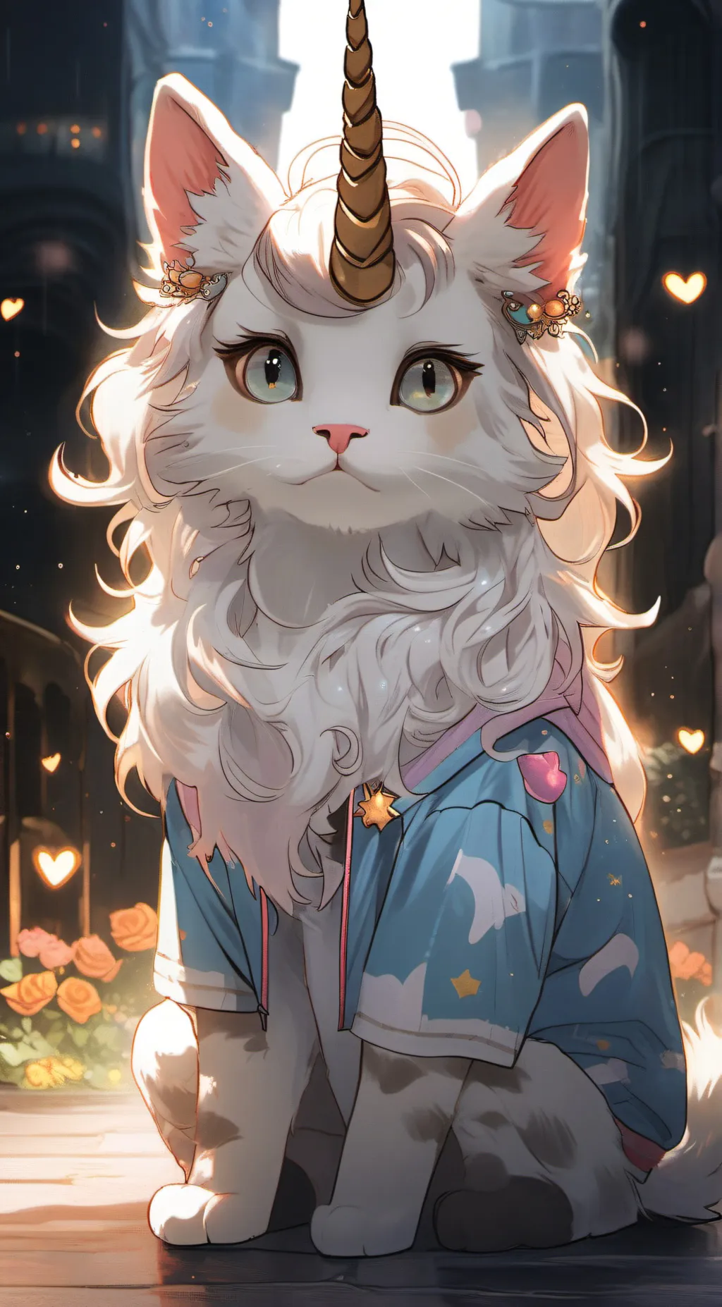 ai character: Kitty corn background