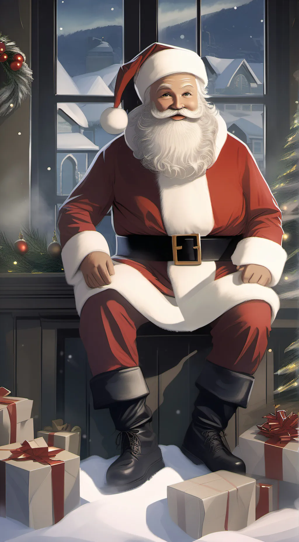 ai character: Santa claus background