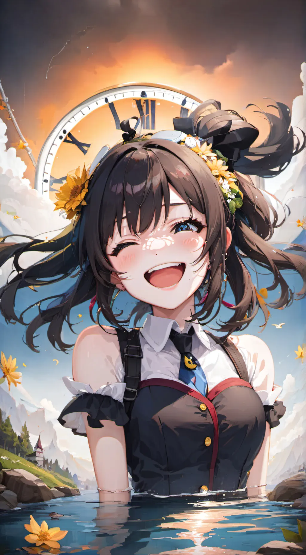 ai character: happy face- song background