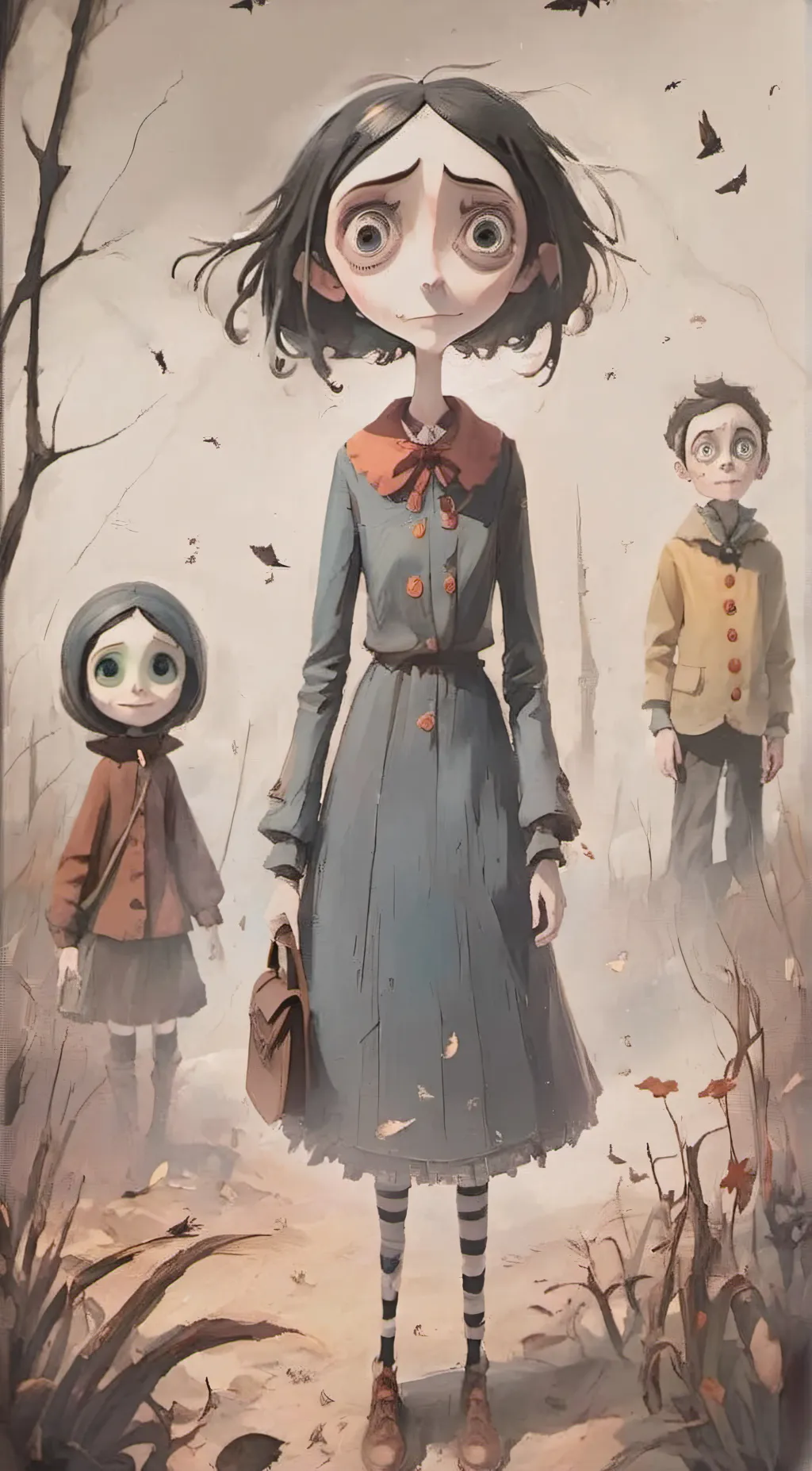 ai character: Coraline background