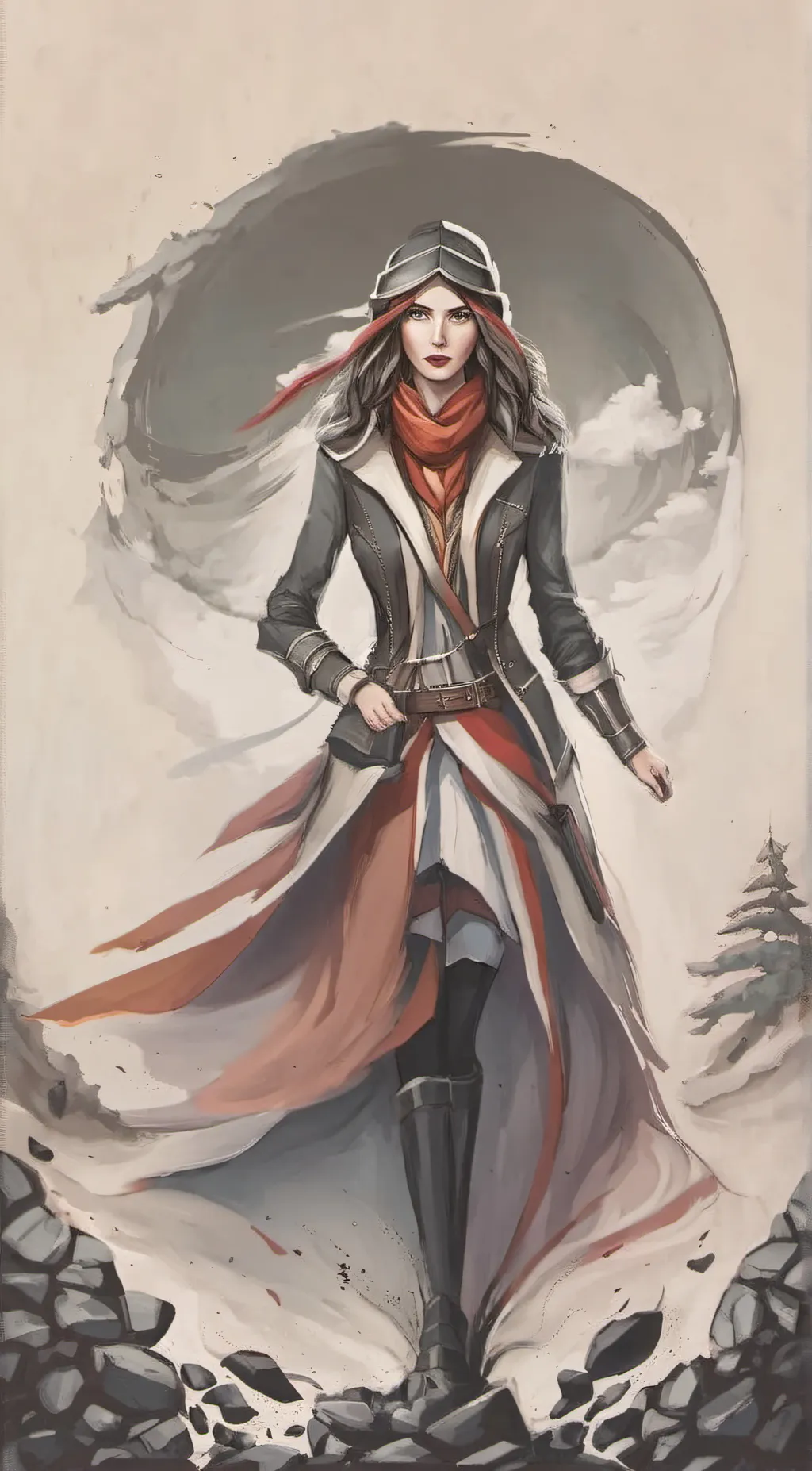 ai character: Flame background