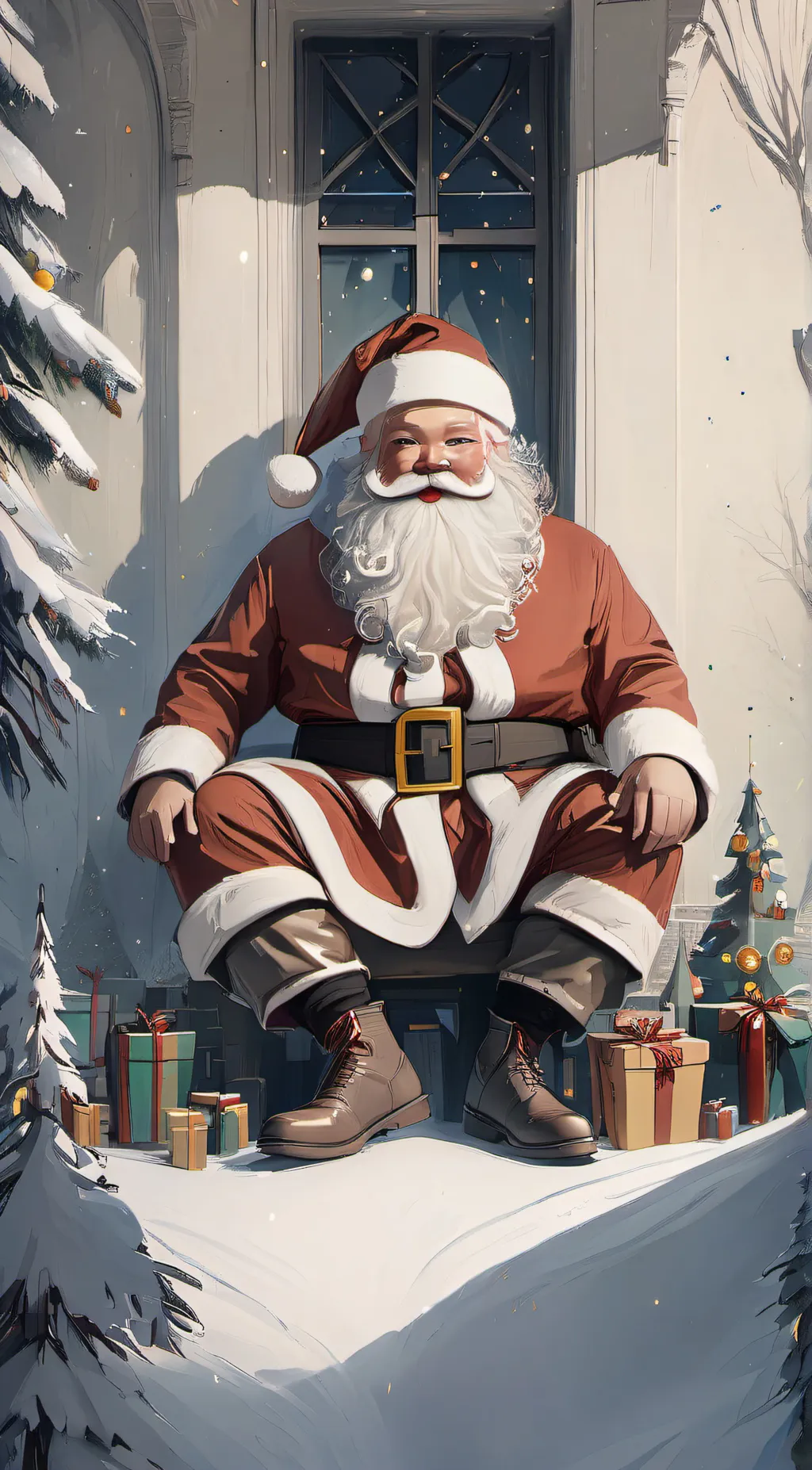 ai character: Creepy Santa background