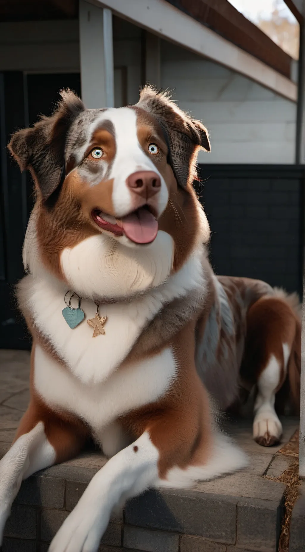 ai character: Red merle background