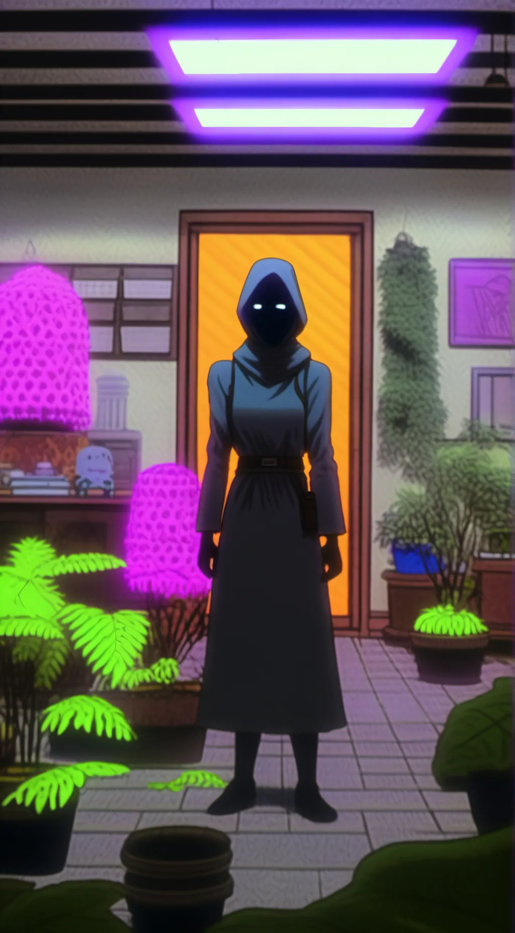 ai character: Glow background