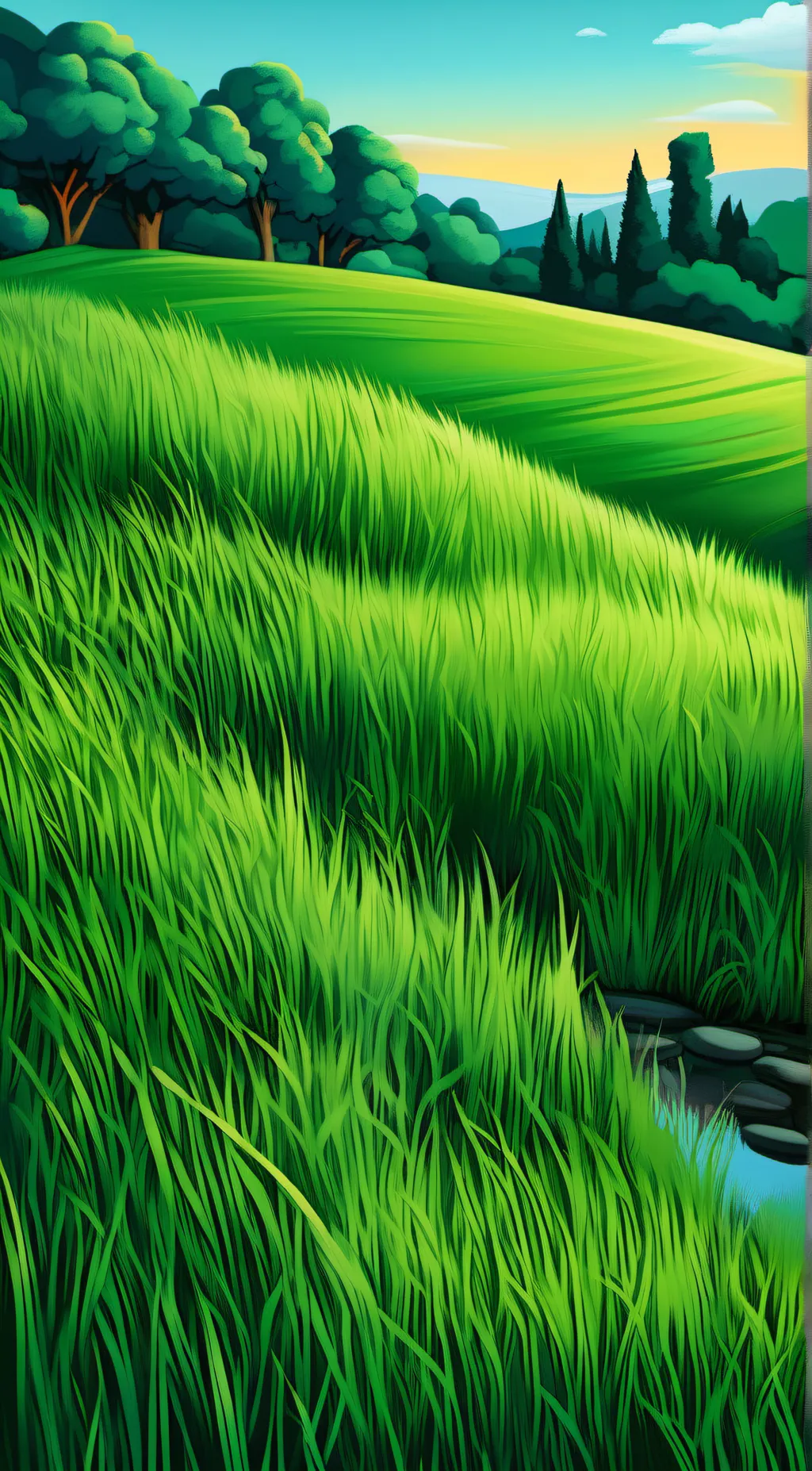 ai character: Grass background