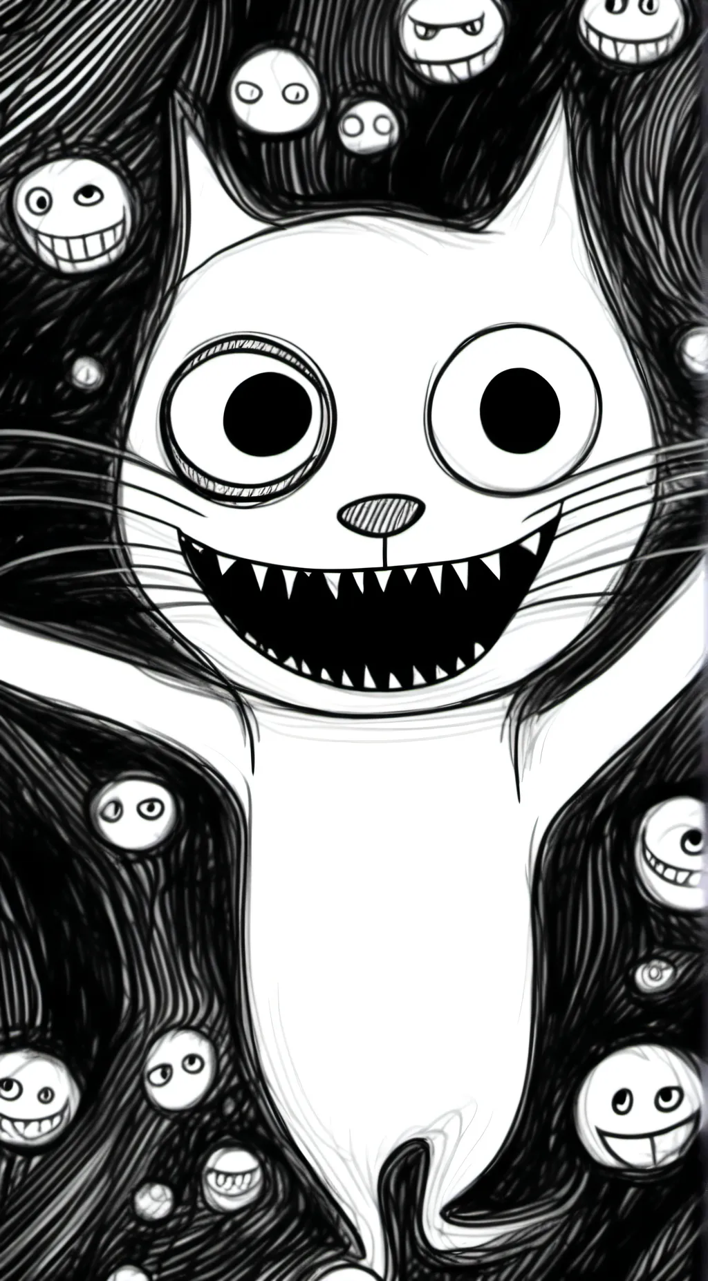 ai character: scribble cat background