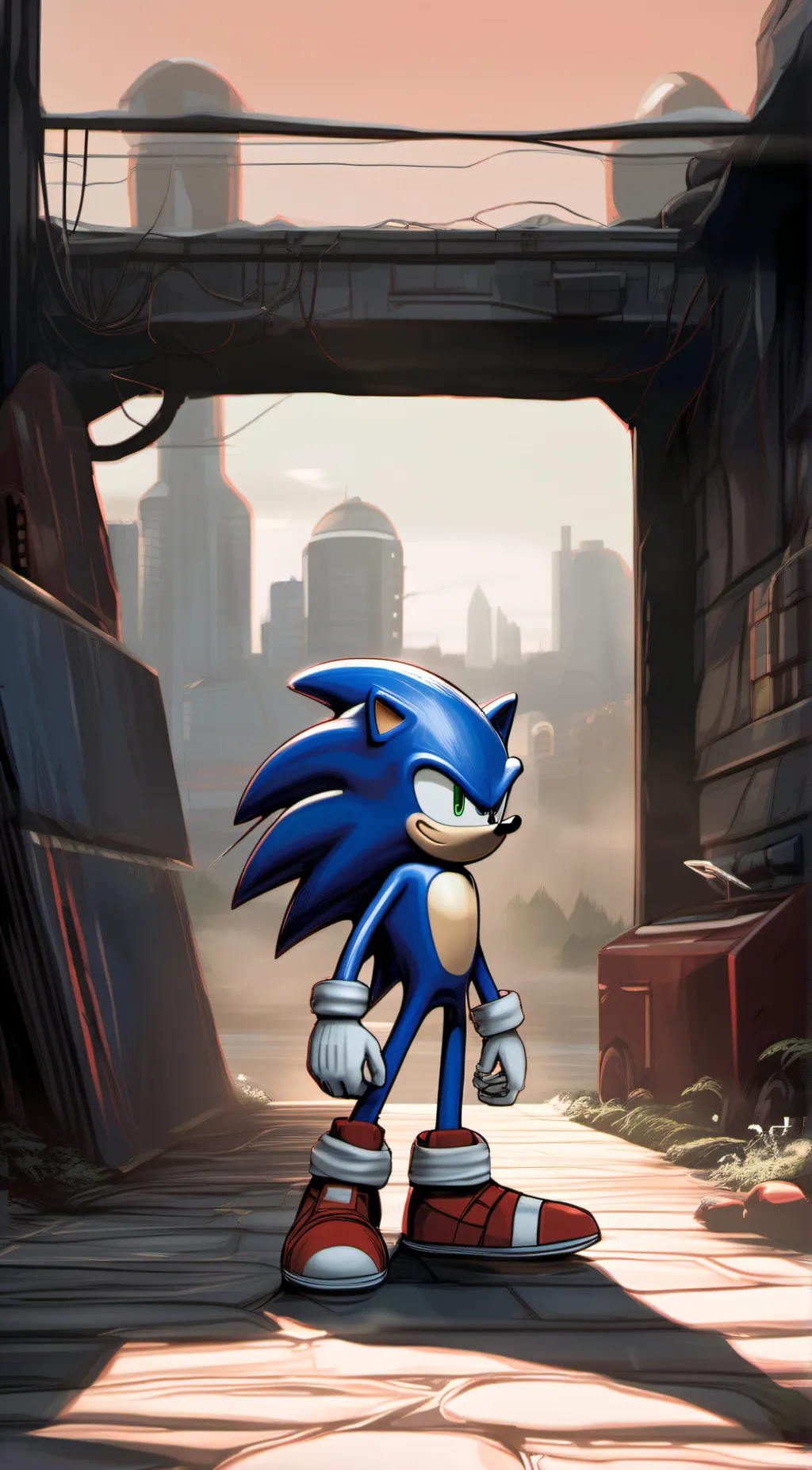 ai character: sonic  background