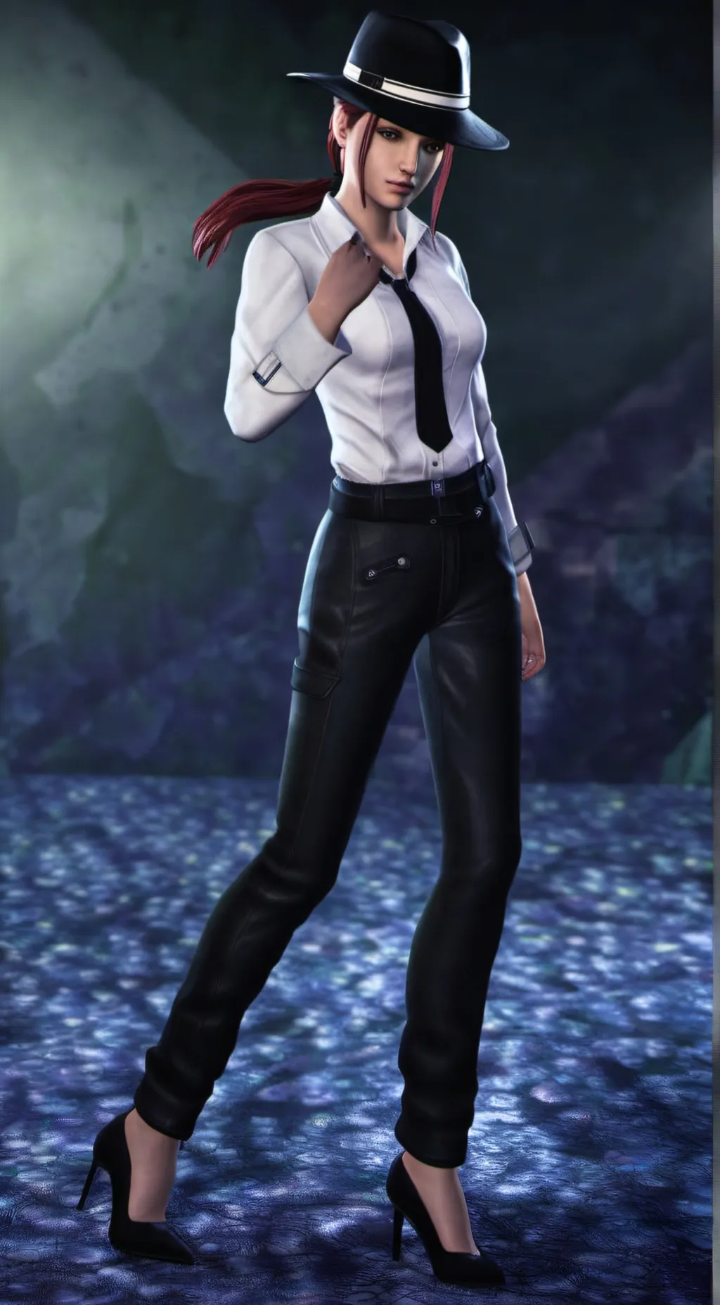 ai character: Claire redfield  background