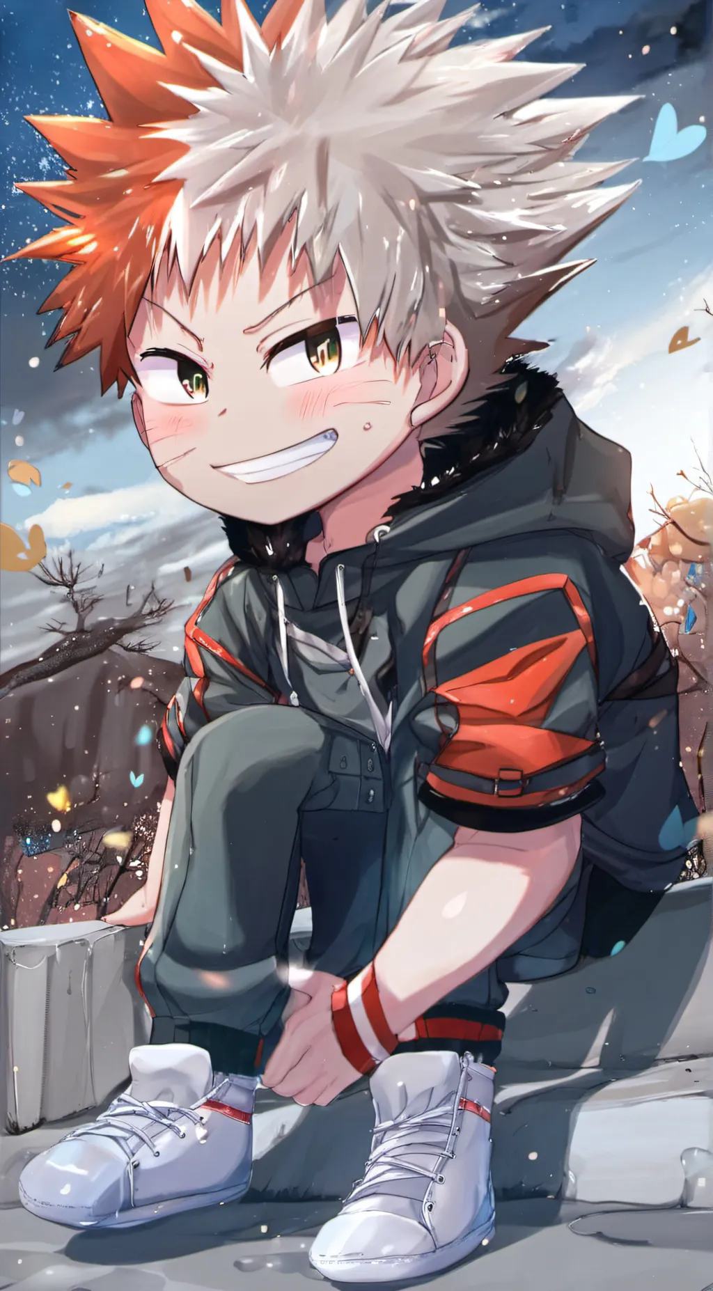 ai character: Kid bakugo background
