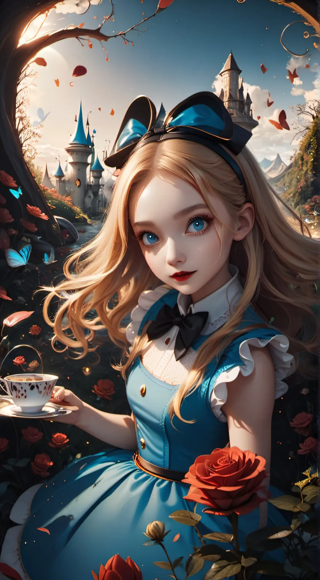 ai character: Alice in Wonderlan background