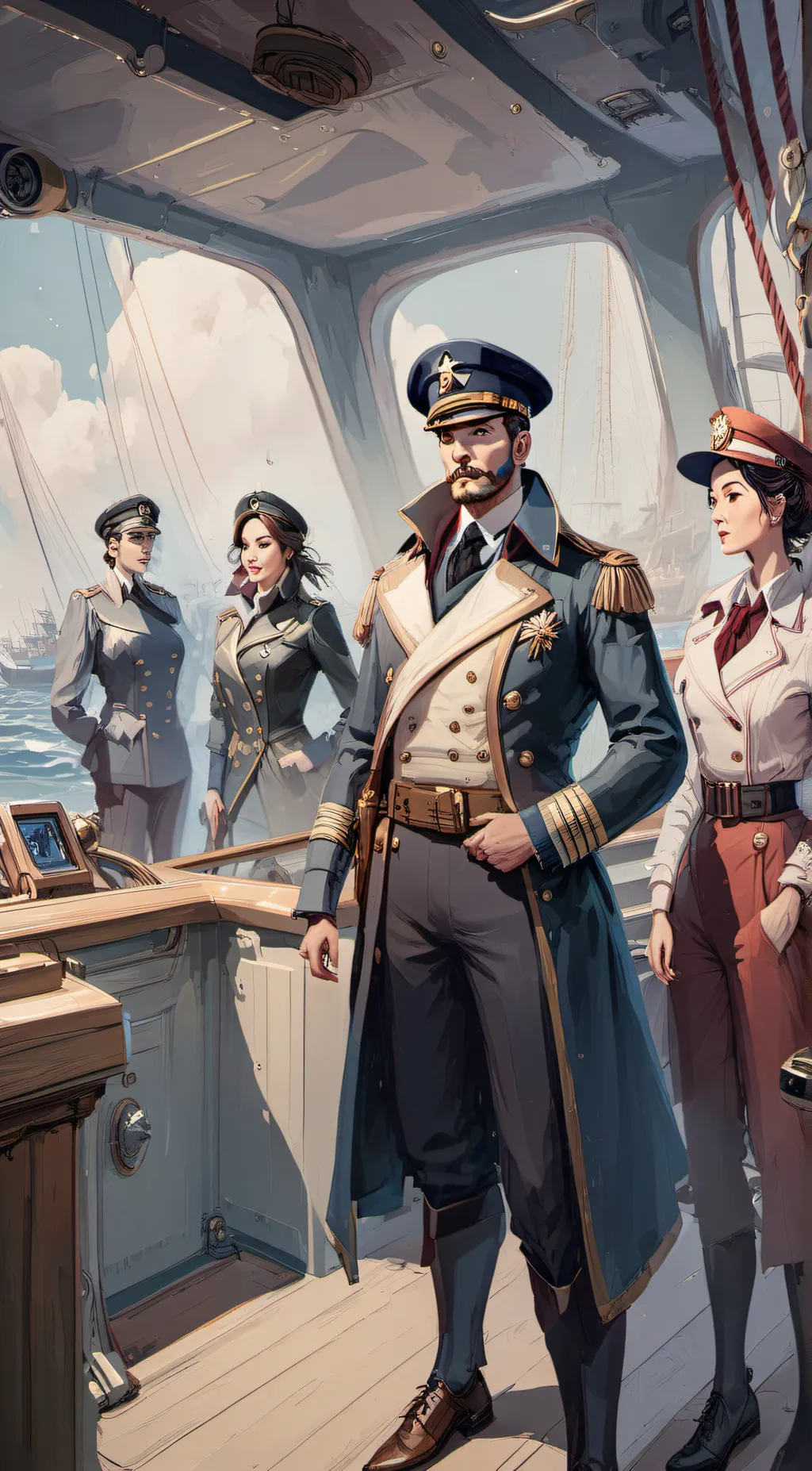 ai character: women ship background