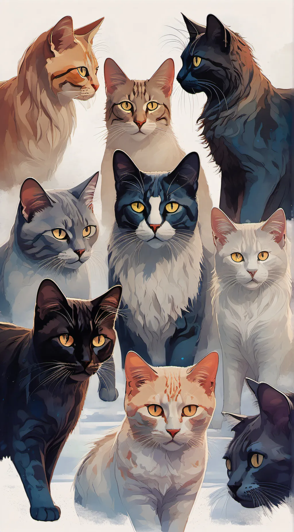 ai character: starclan cats! background
