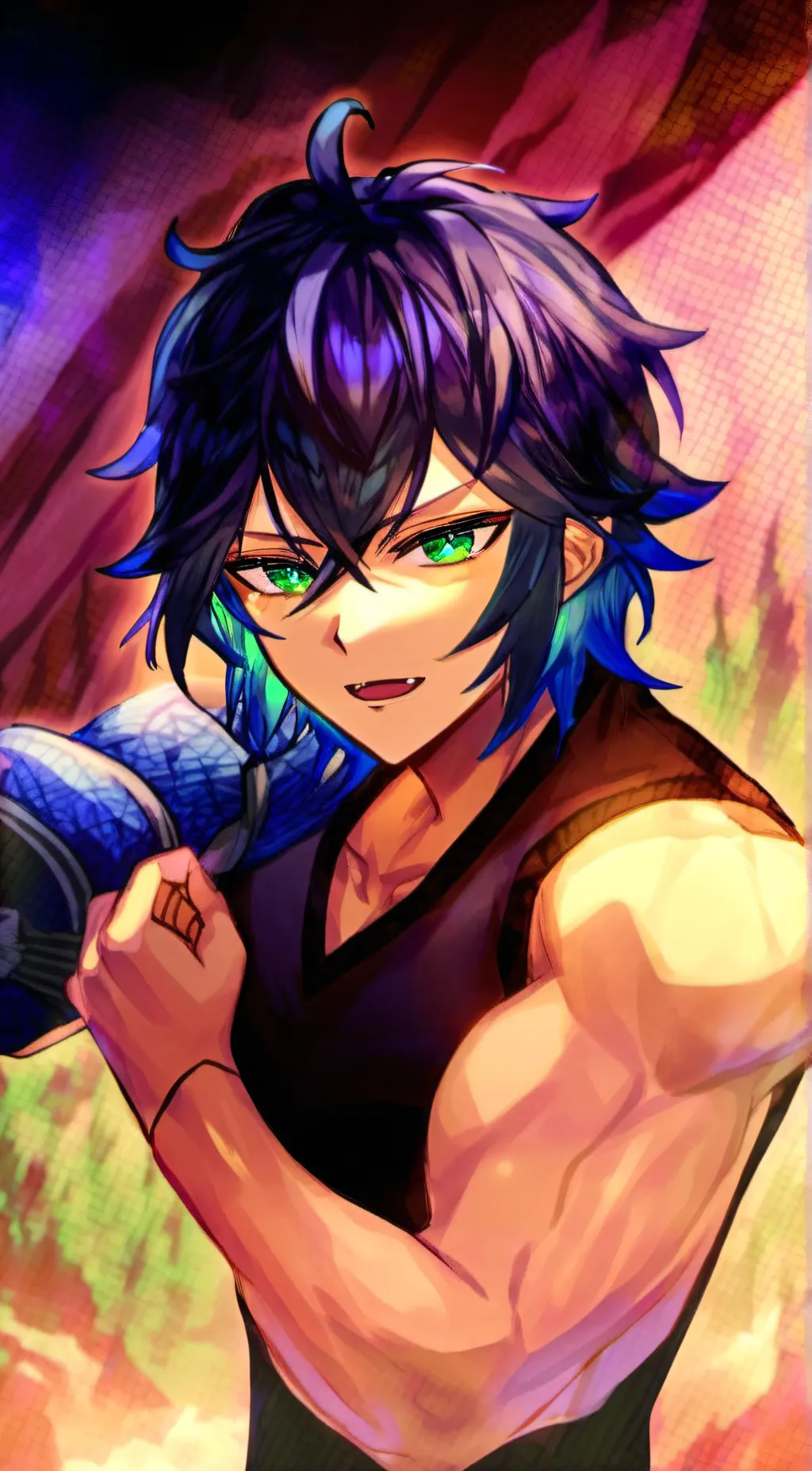 ai character: Inosuke.  background